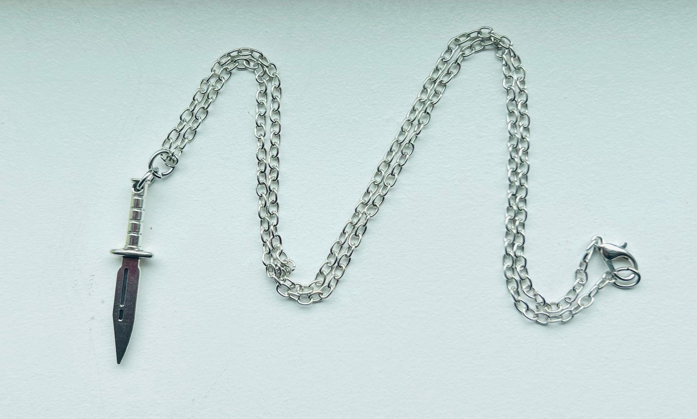 gothic necklace knife jewelry punk necklace stainless steel goth jewellery horror necklace stainless steel dagger jewelry