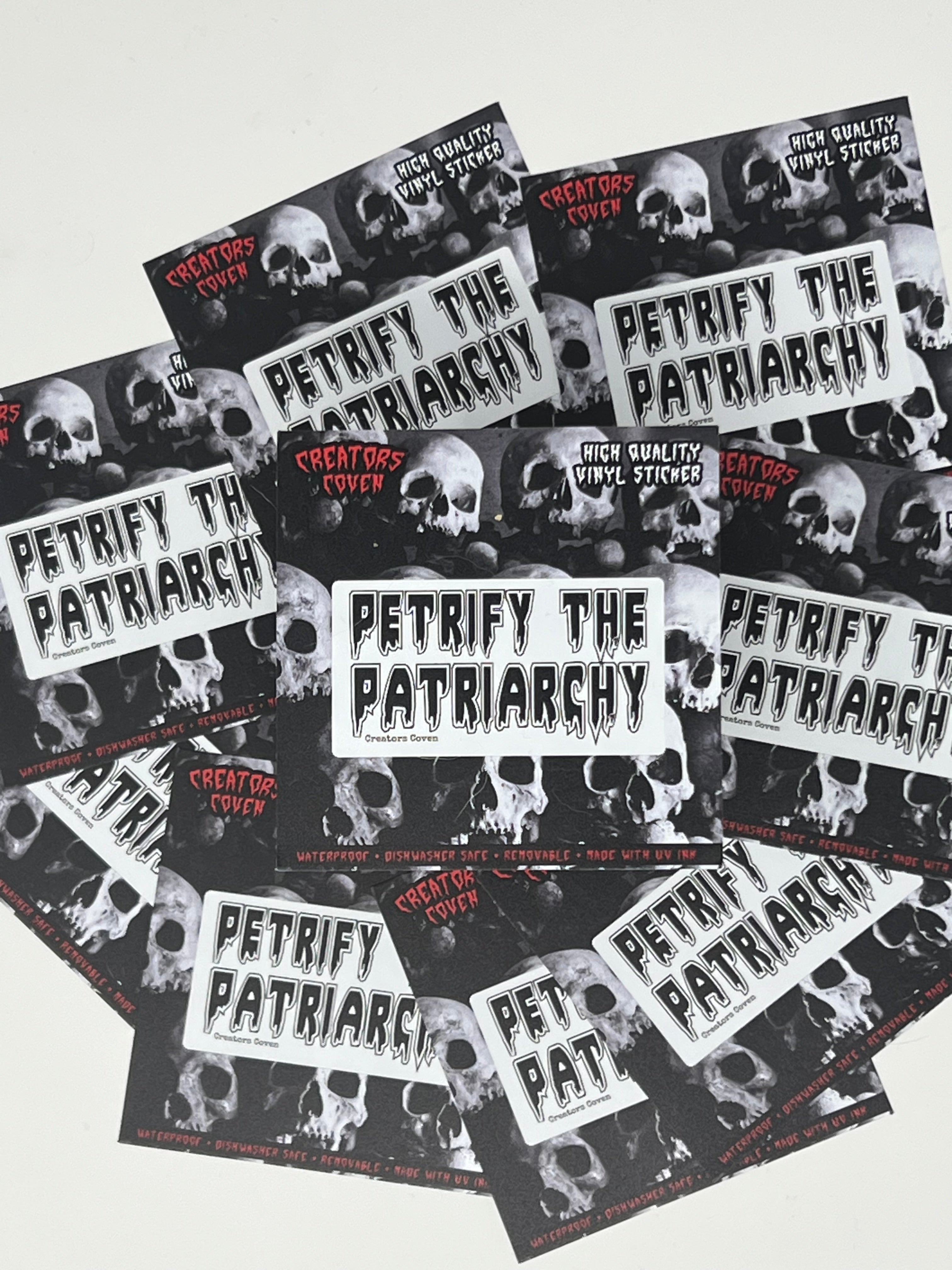 gothic stickers goth decals “petrify the patriarchy”spooky vinyl stickers creepy stickers punk stickers