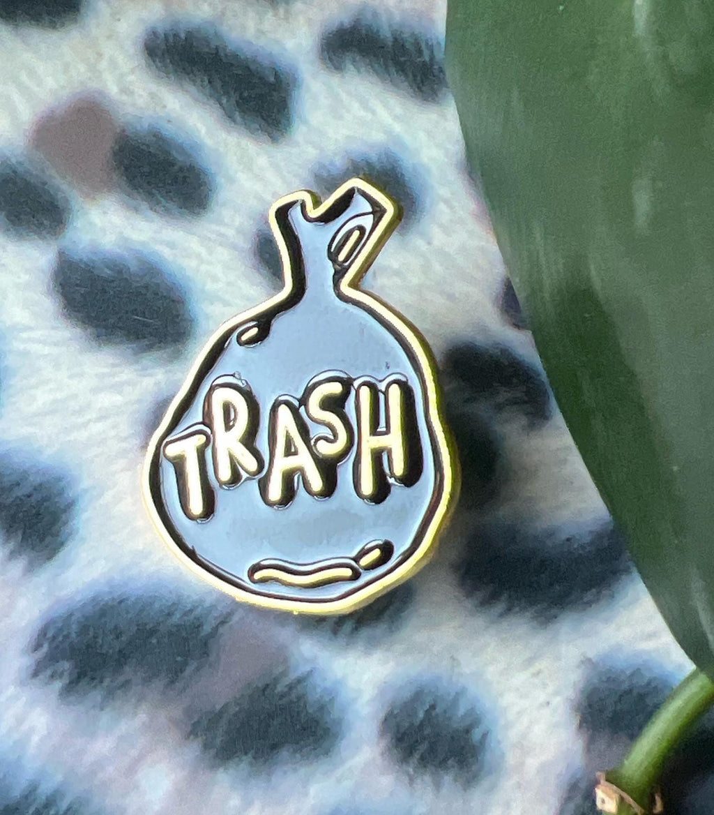 goth pins punk badges trash bag enamel pins funny pinback buttons emo garbage pin grunge accessories queer pin pins