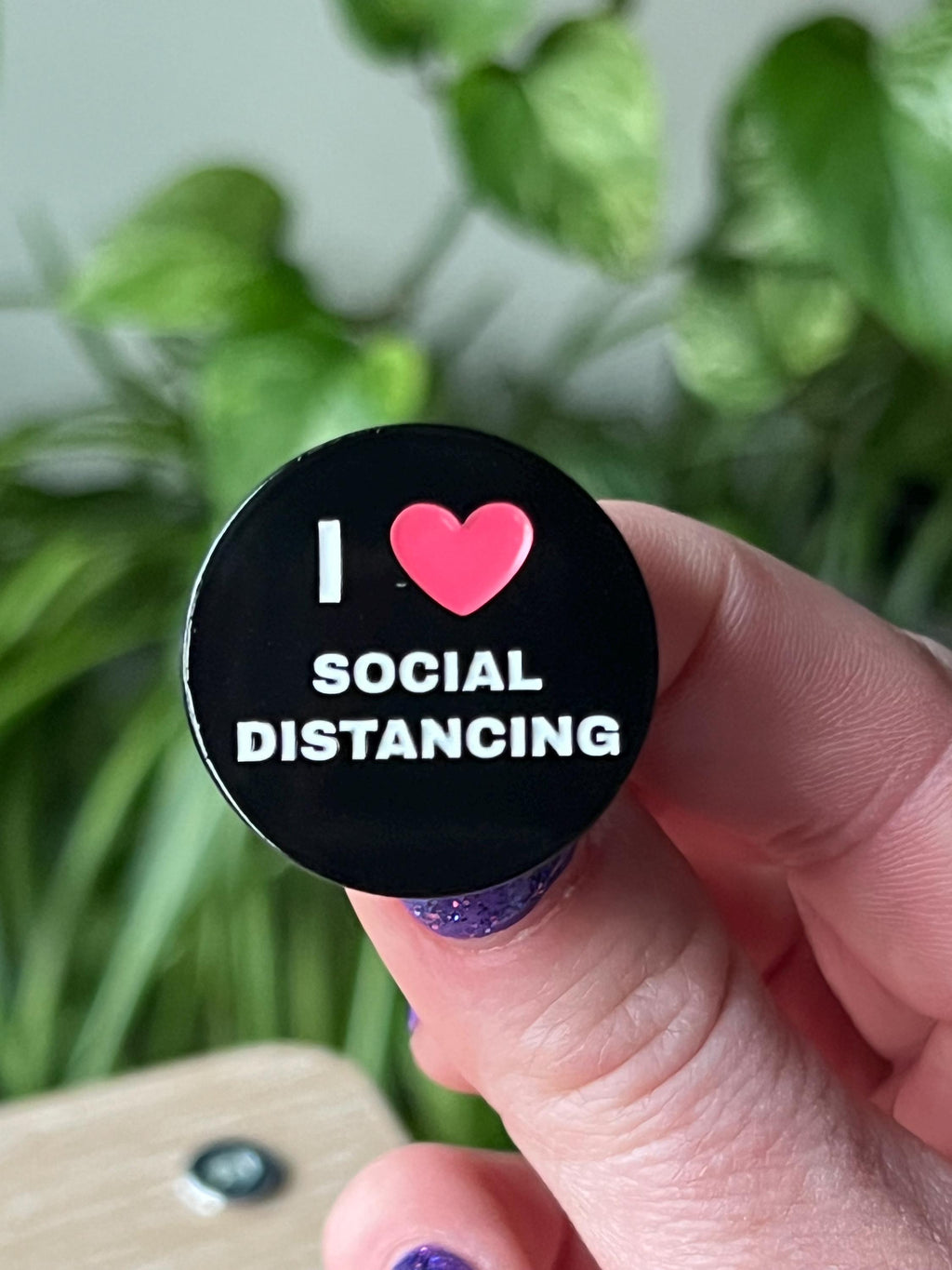 leftist funny introvert pins feminist punk pins and badges queer pins black and white liberal  I love social distancing button