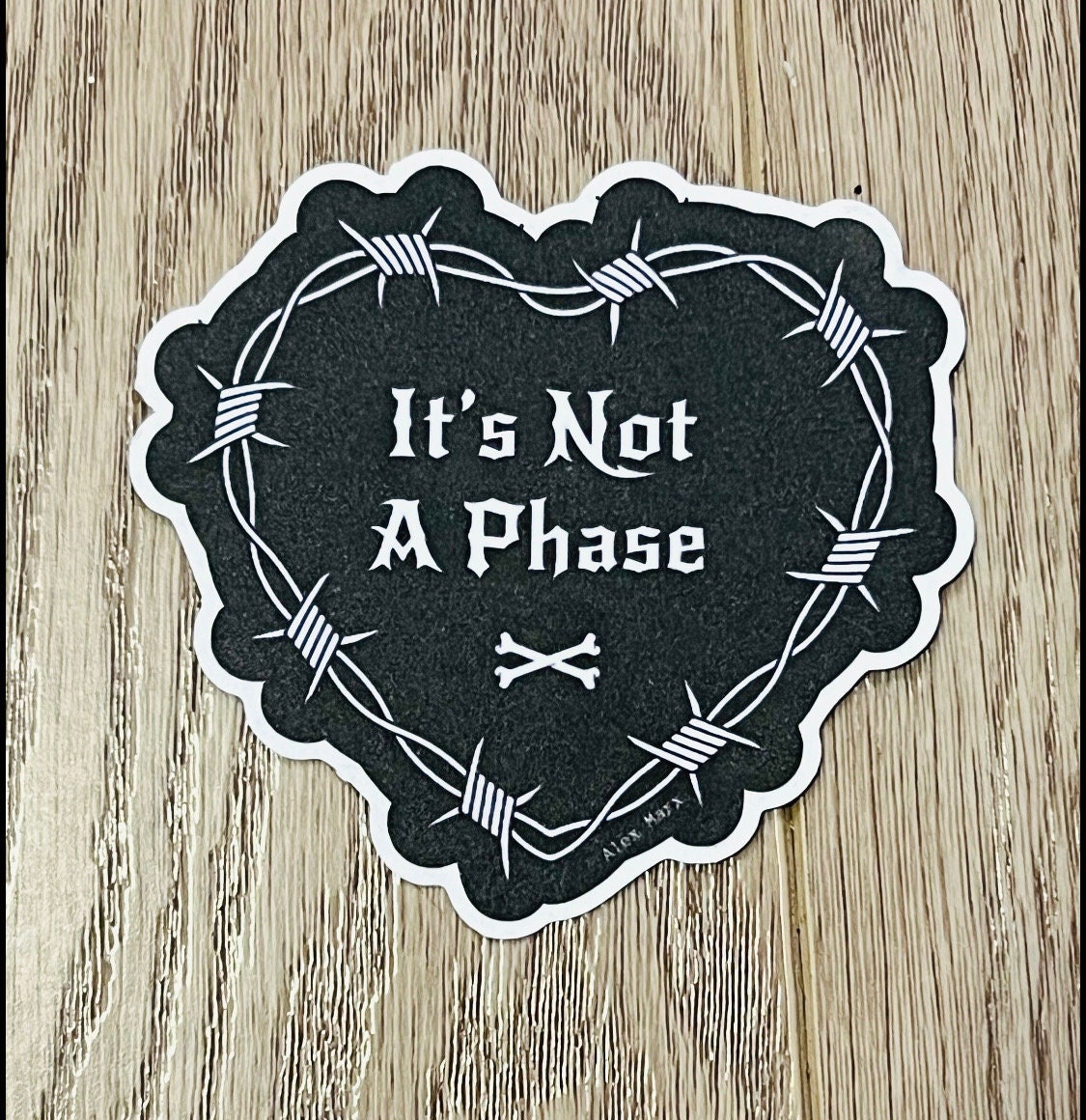 gothic heart stickers goth decals it’s not a phase sticker barbed wire sticker