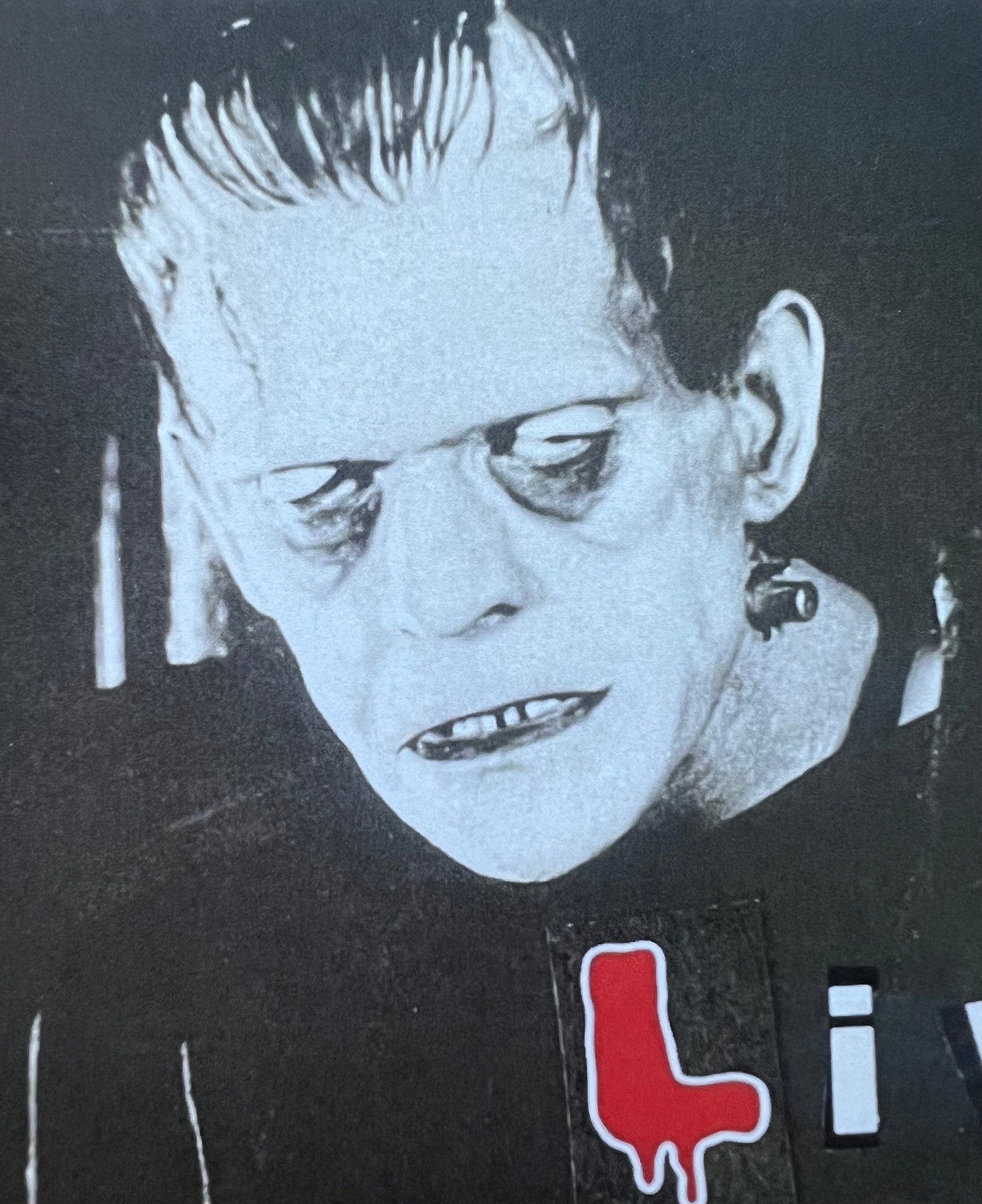 Frankenstein's Monster Analog Collage "Live Laugh Lobotomy"