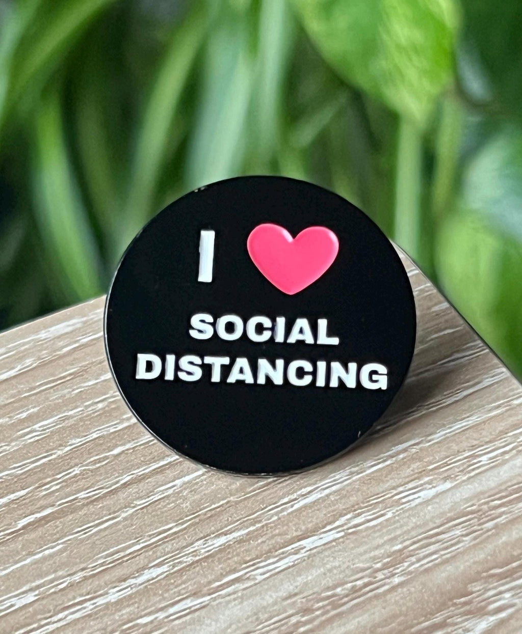 leftist funny introvert pins feminist punk pins and badges queer pins black and white liberal  I love social distancing button