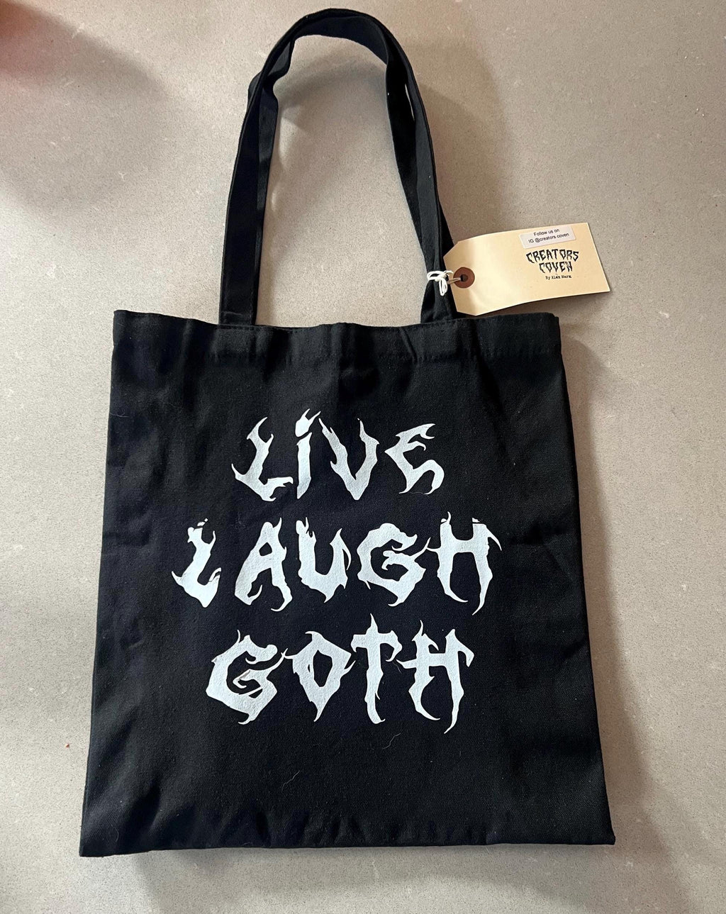 Live Laugh Goth black tote bag