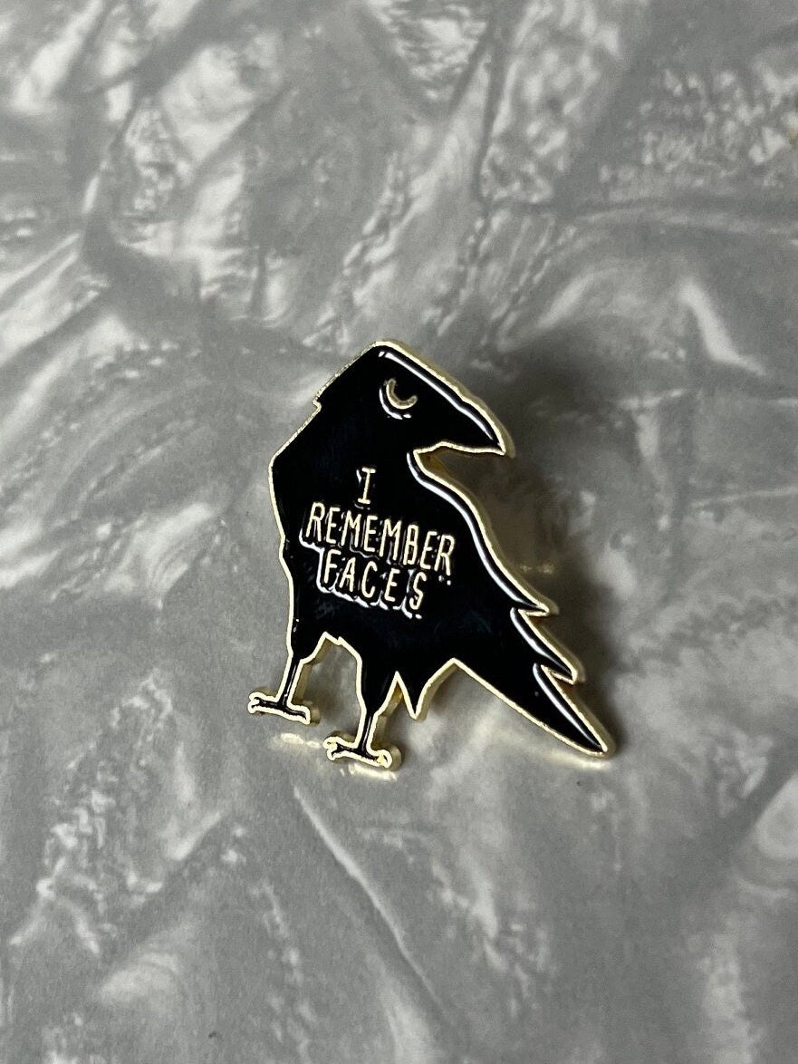 gothic crow pins and badges goth dark humor pins funny animal pins goth accessories punk enamel pins and pinback buttons black bird