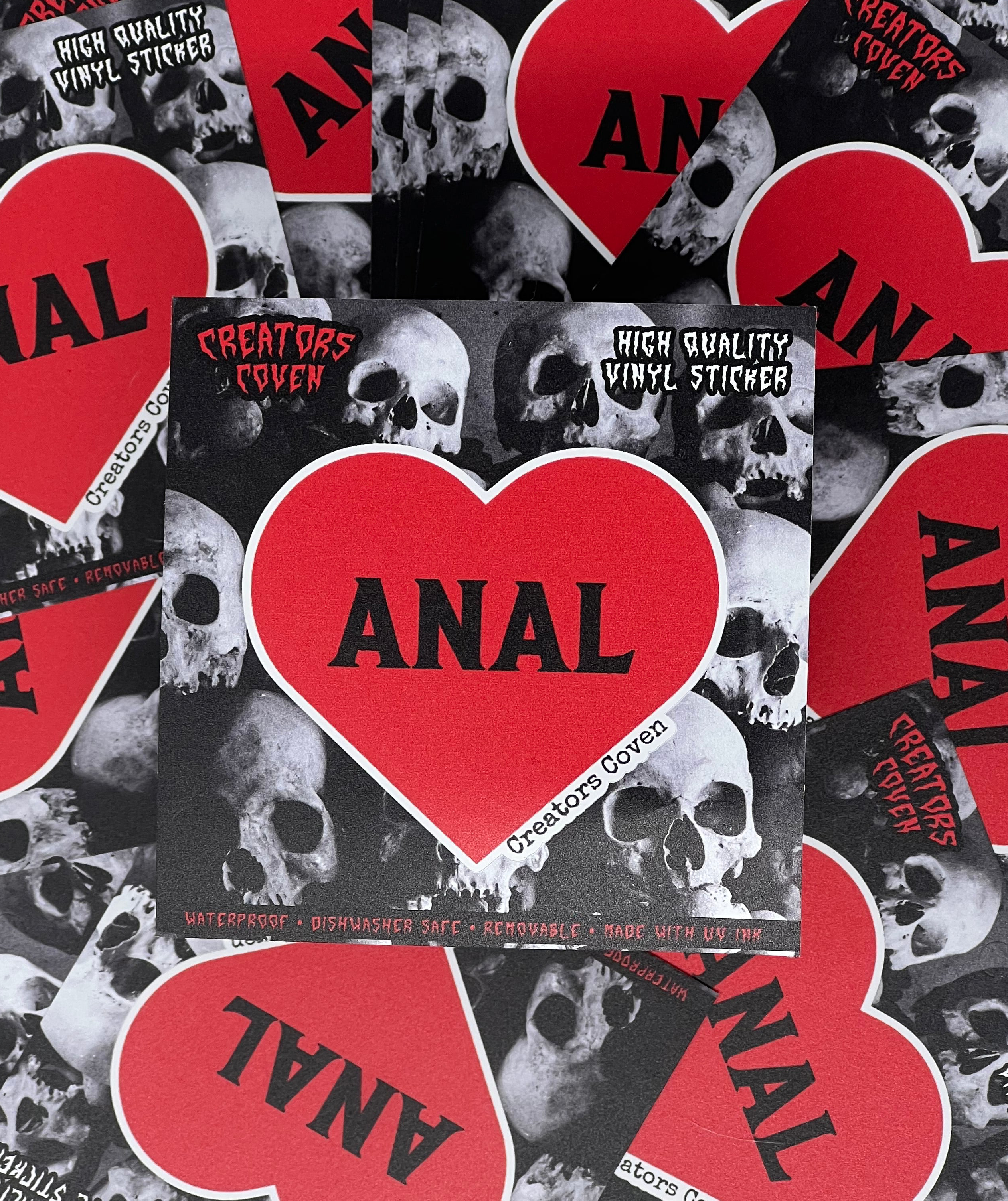nsfw adult stickers sexy queer gay decals weird stickers dark humor decal ANAL red heart vinyl stickers removable waterproof uv ink