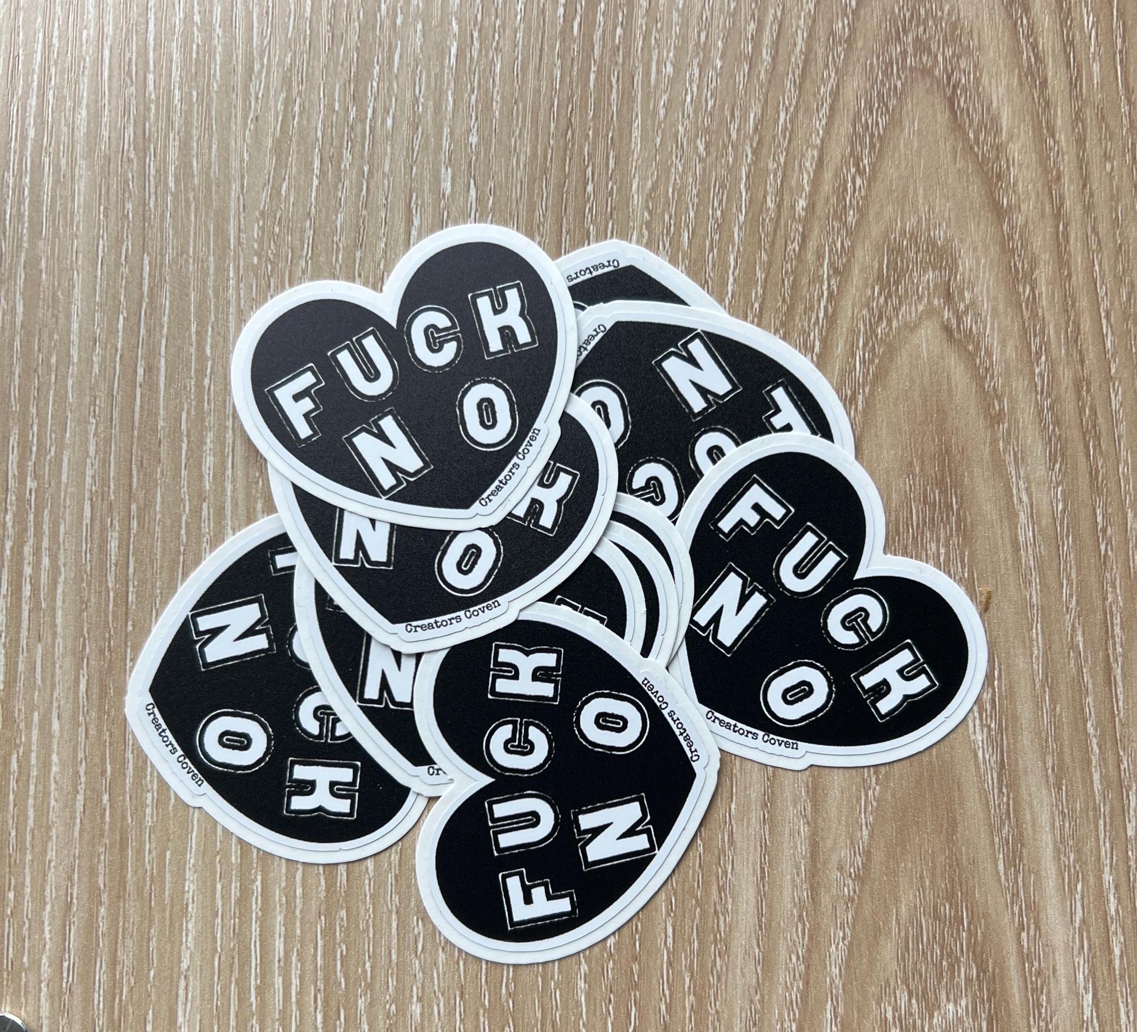goth stickers liberal feminist stickers “fuck no” gothic black heart decal punk stickers waterproof removable