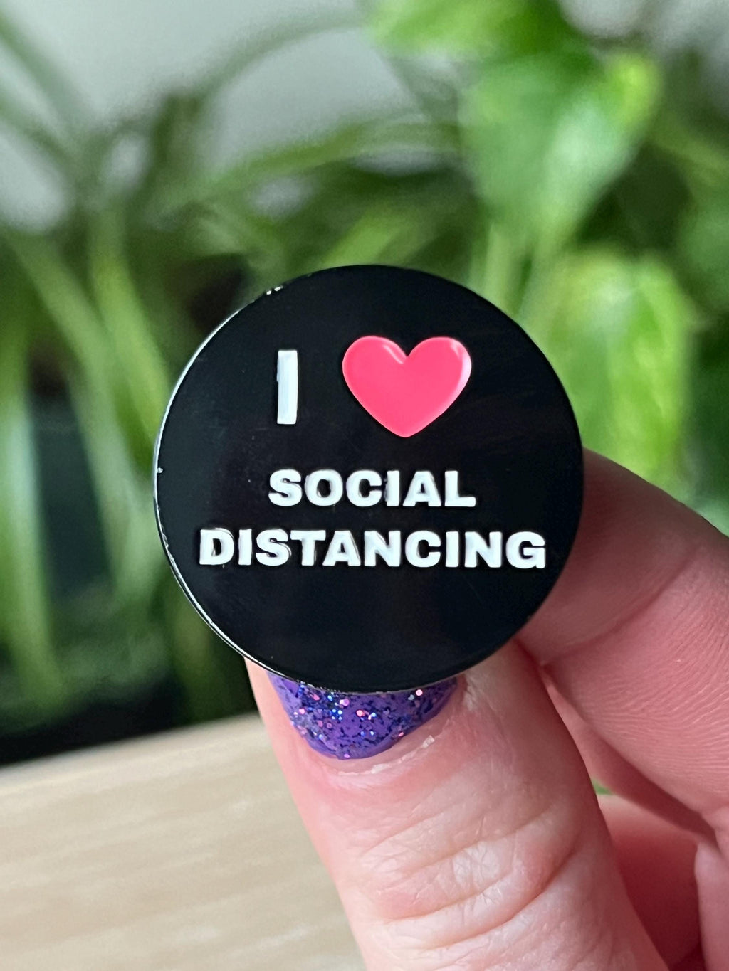 leftist funny introvert pins feminist punk pins and badges queer pins black and white liberal  I love social distancing button
