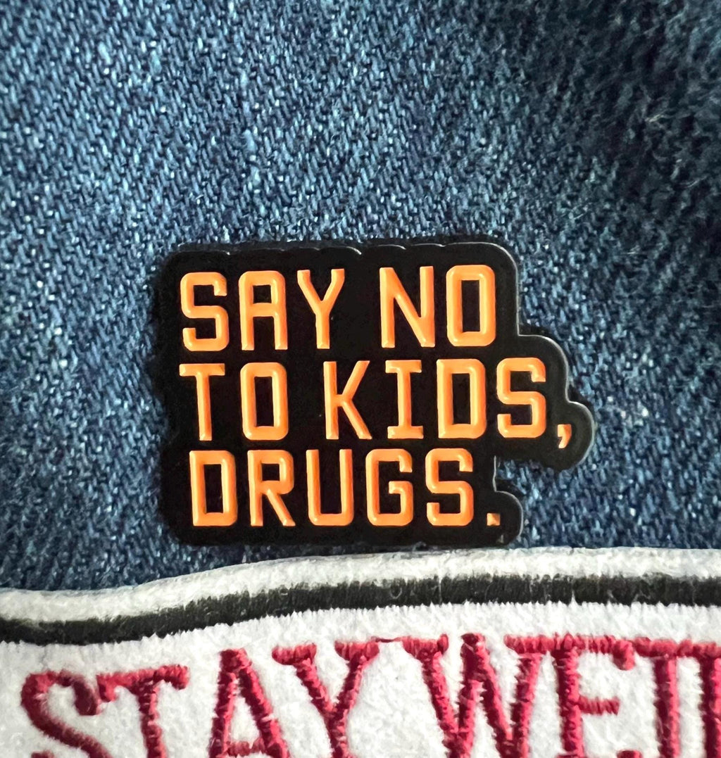dark humor punk enamel pins goth say no to kids drugs buttons and badges nsfw mature 420 pinback buttons cannabis gifts