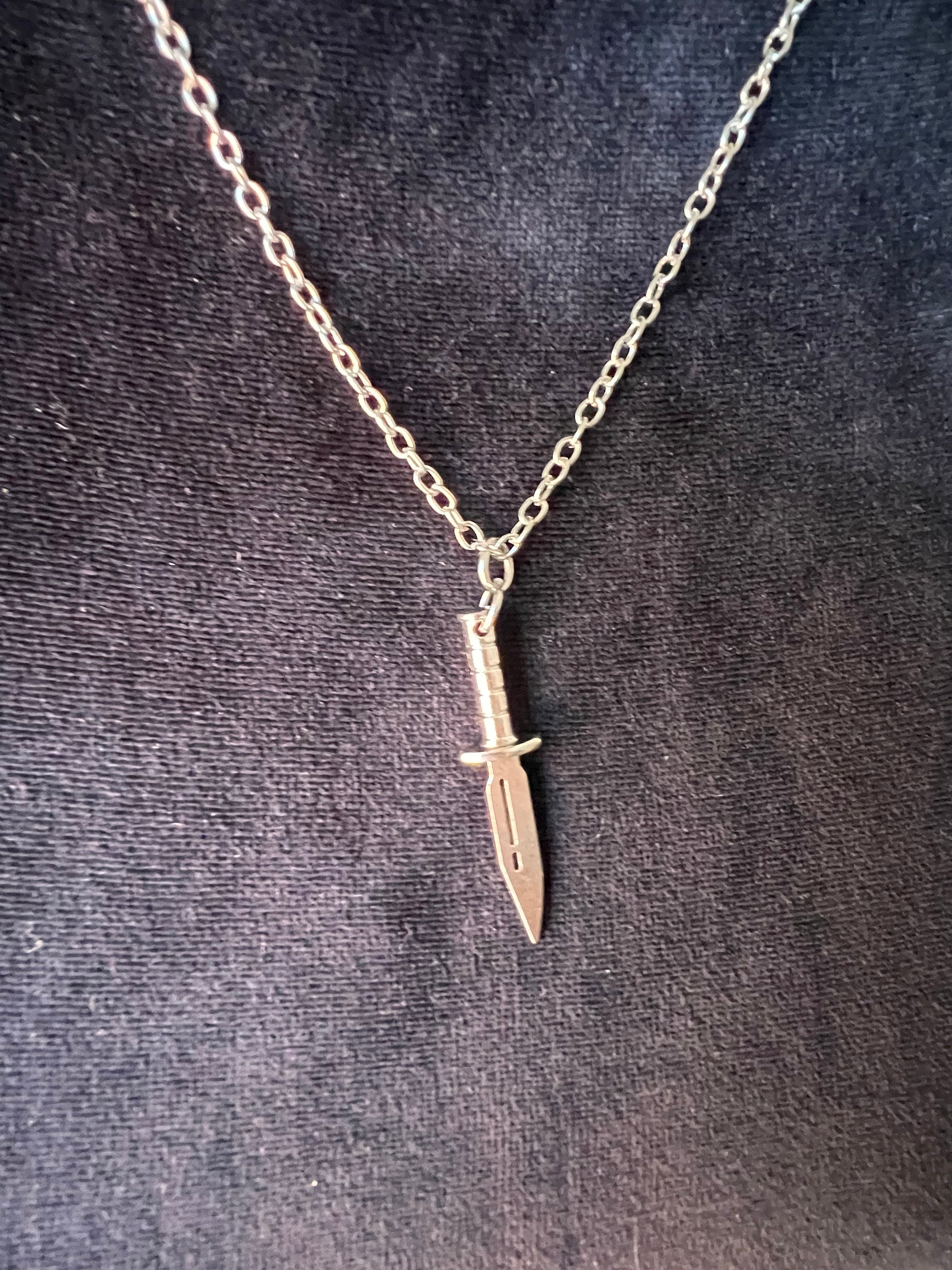 gothic necklace knife jewelry punk necklace stainless steel goth jewellery horror necklace stainless steel dagger jewelry