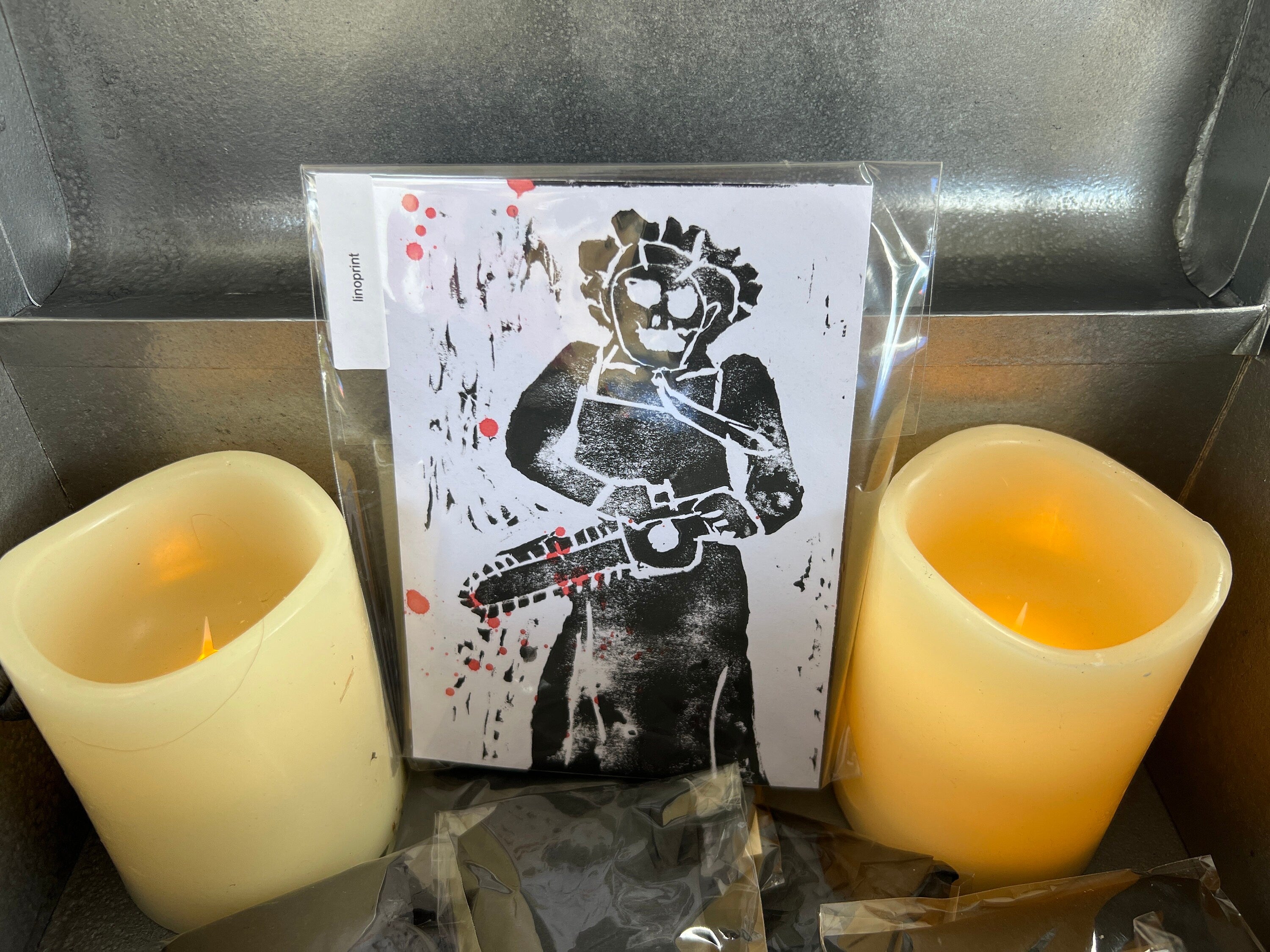 Texas Chainsaw Massacre Lino Print Horror Home Decor