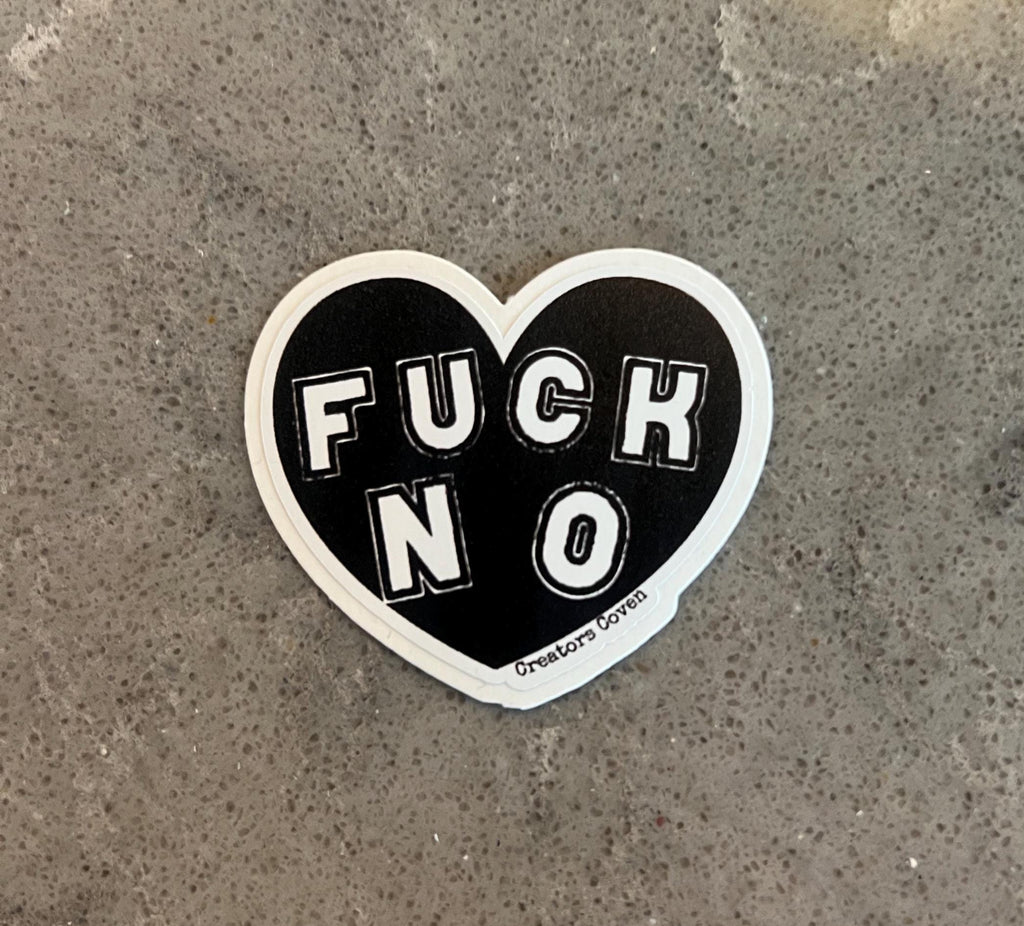 goth stickers liberal feminist stickers “fuck no” gothic black heart decal punk stickers waterproof removable
