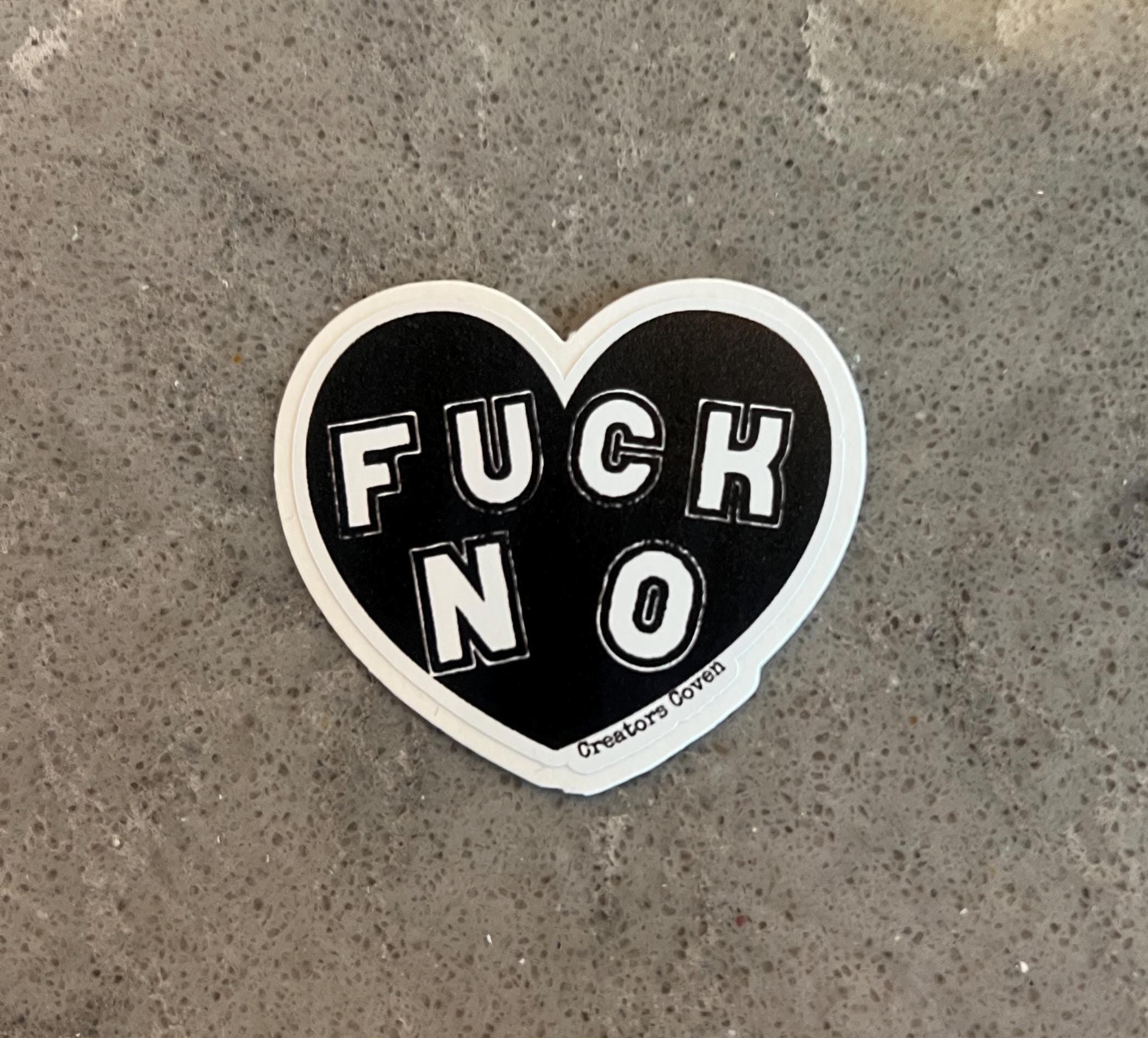 goth stickers liberal feminist stickers “fuck no” gothic black heart decal punk stickers waterproof removable