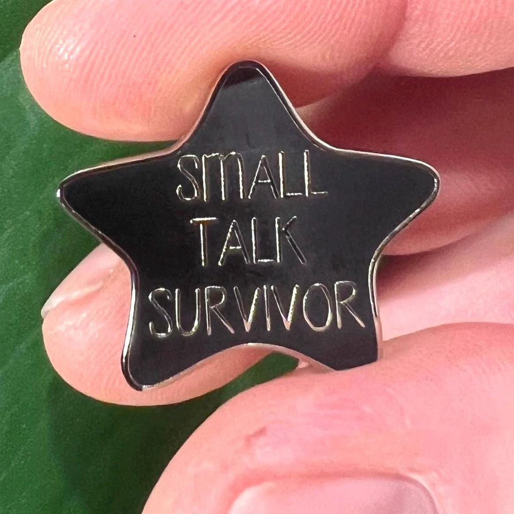 introvert goth pins and badges star enamel pins punk accessories gothic pinback buttons small talk survivor black star introvert gift dark