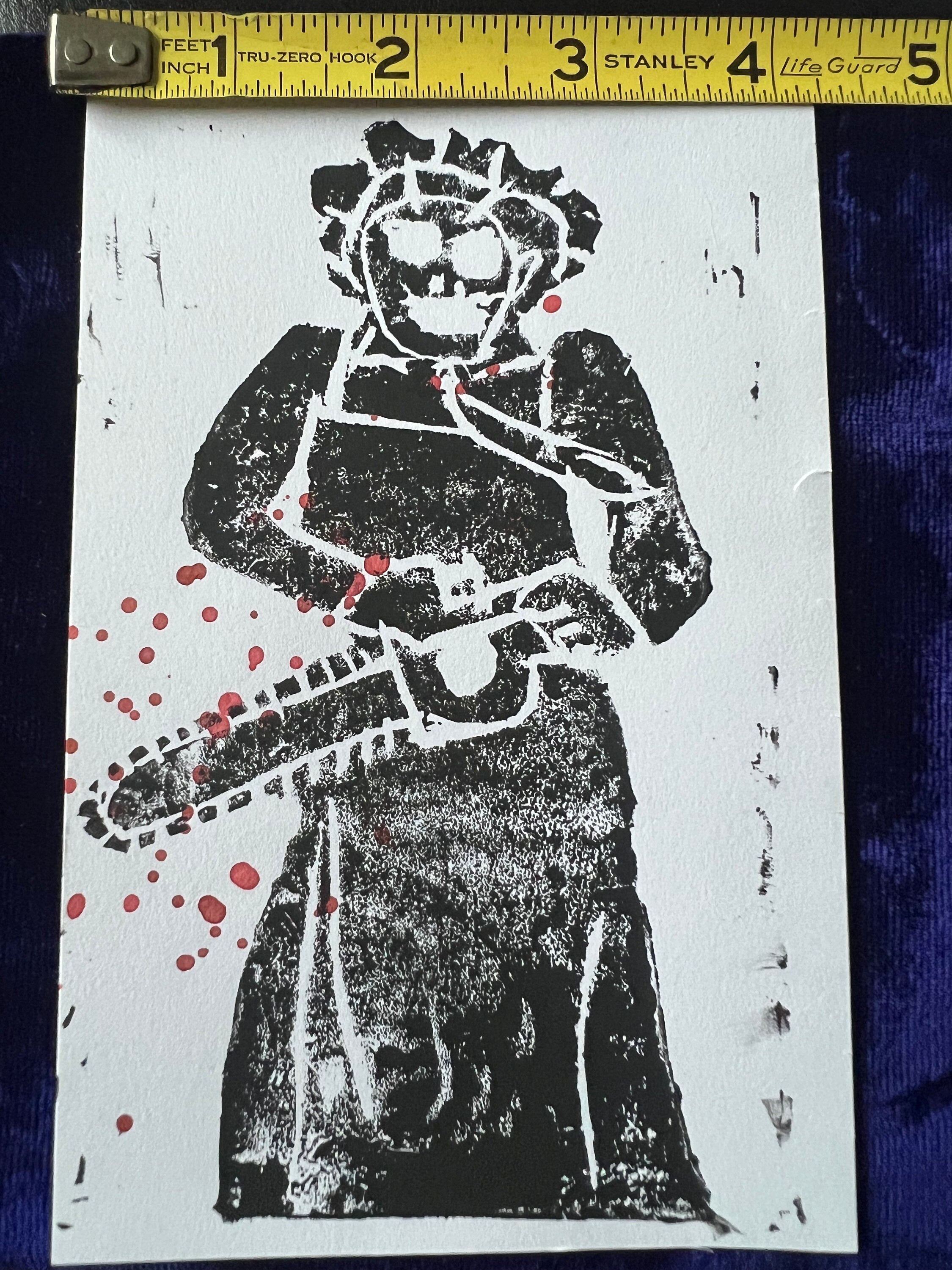 Texas Chainsaw Massacre Lino Print Horror Home Decor