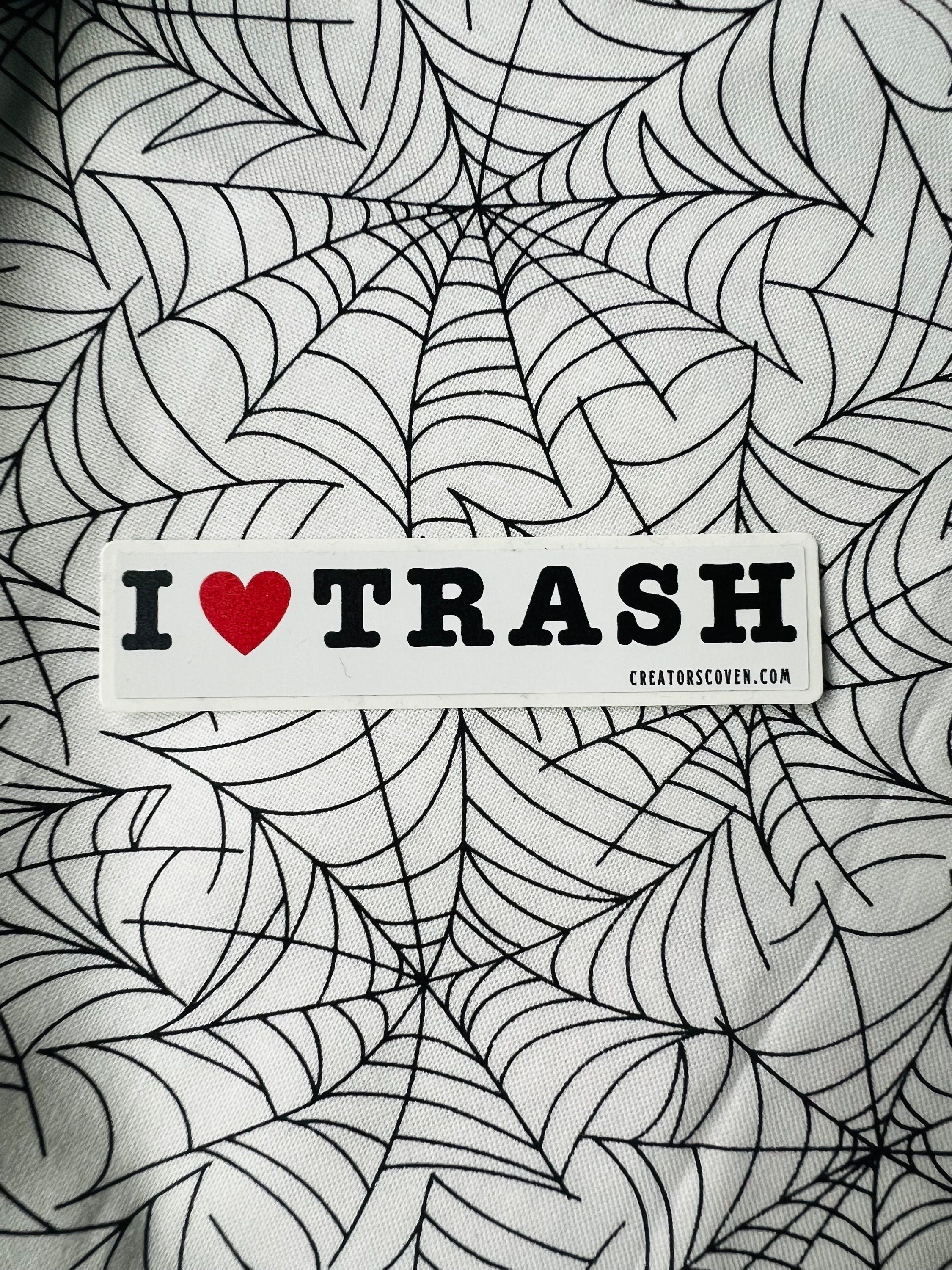 funny stickers punk stickers goth stickers sarcastic stickers for her I love trash vinyl sticker removable waterproof decal journal sticker