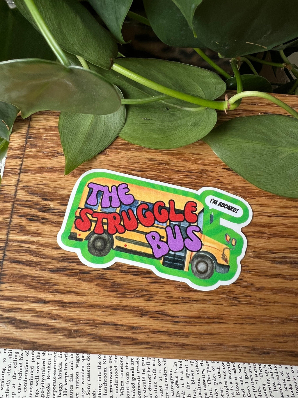 The Struggle Bus Vinyl Sticker Mental Health