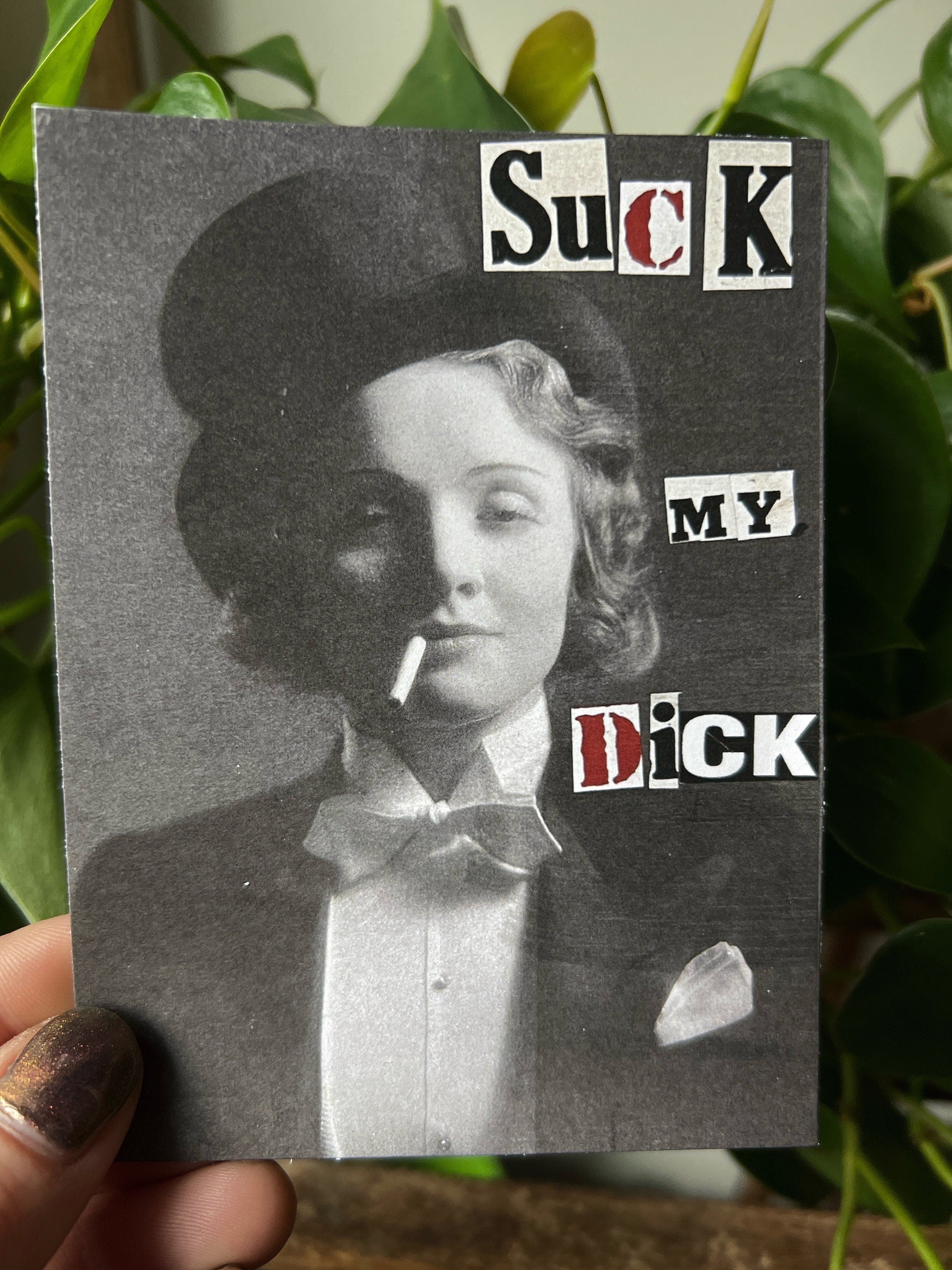 feminist punk wall art gothic art print goth home decor queer art suck my dick activist leftist wall art print black white and red decor