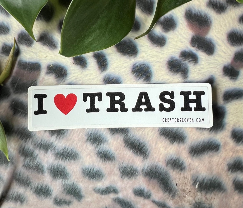 funny stickers punk stickers goth stickers sarcastic stickers for her I love trash vinyl sticker removable waterproof decal journal sticker