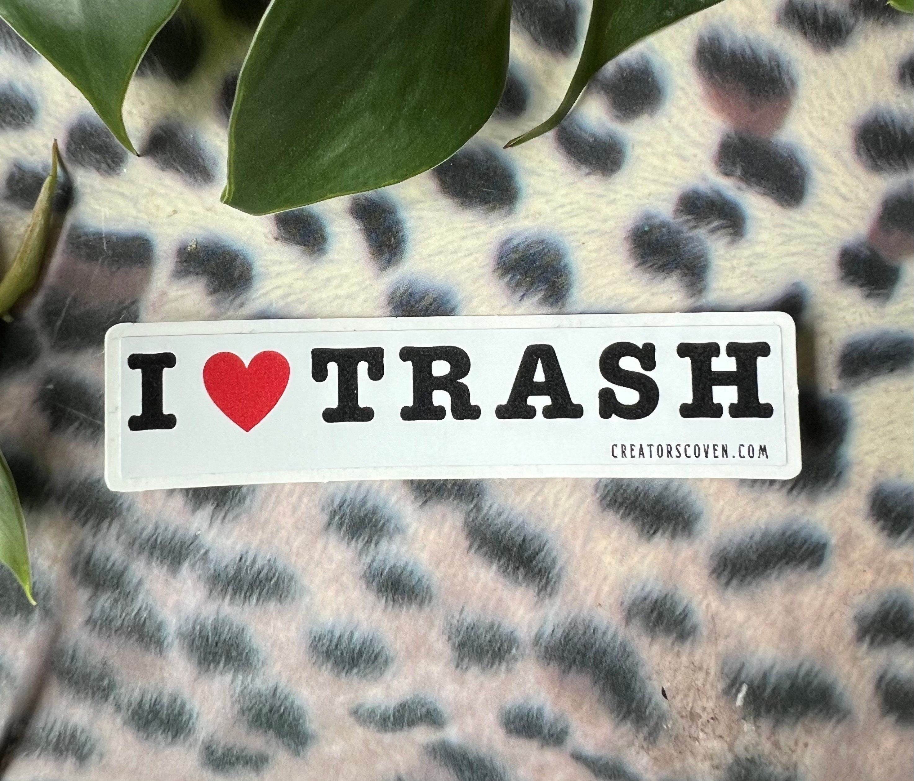 funny stickers punk stickers goth stickers sarcastic stickers for her I love trash vinyl sticker removable waterproof decal journal sticker