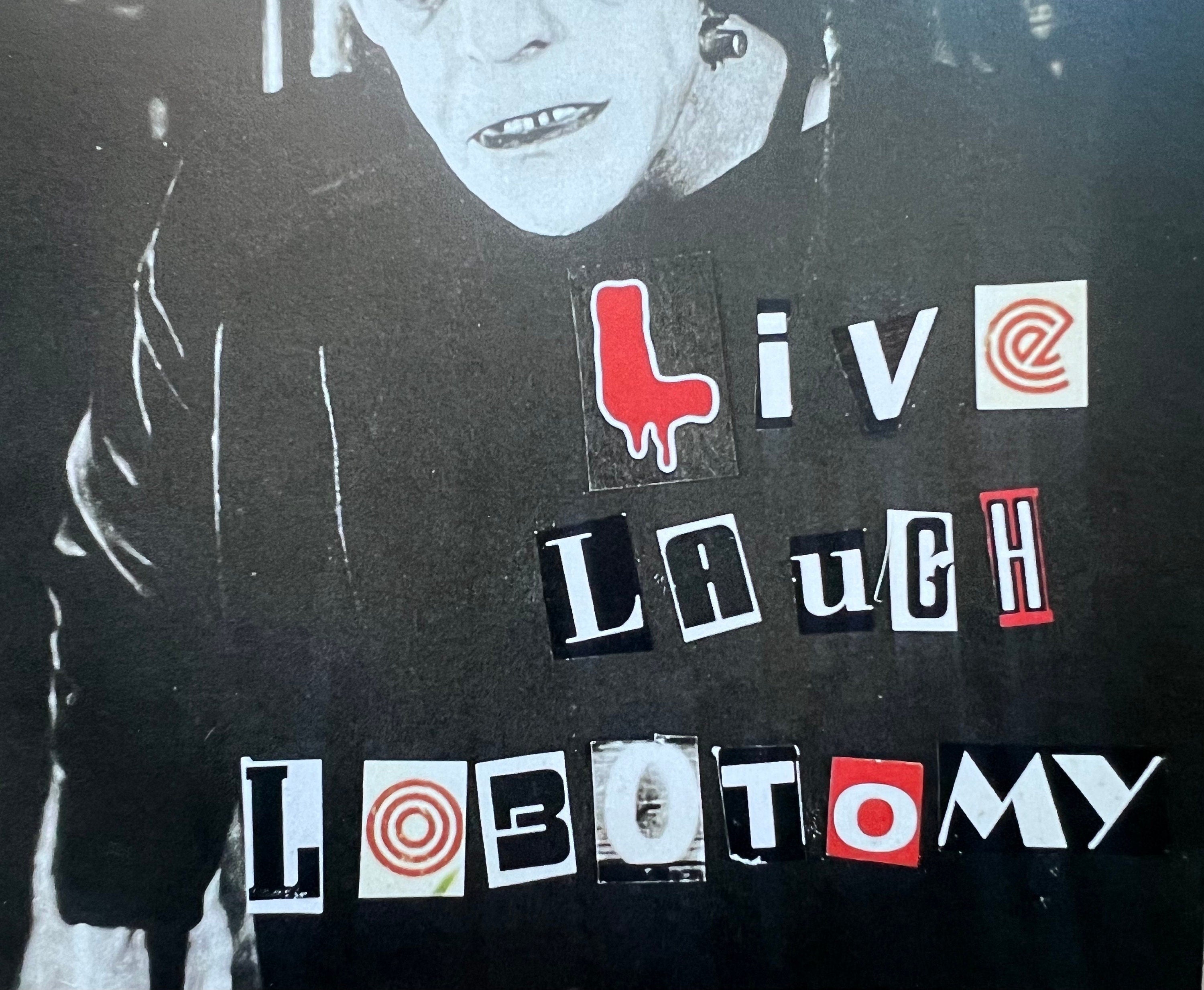 Frankenstein's Monster Analog Collage "Live Laugh Lobotomy"