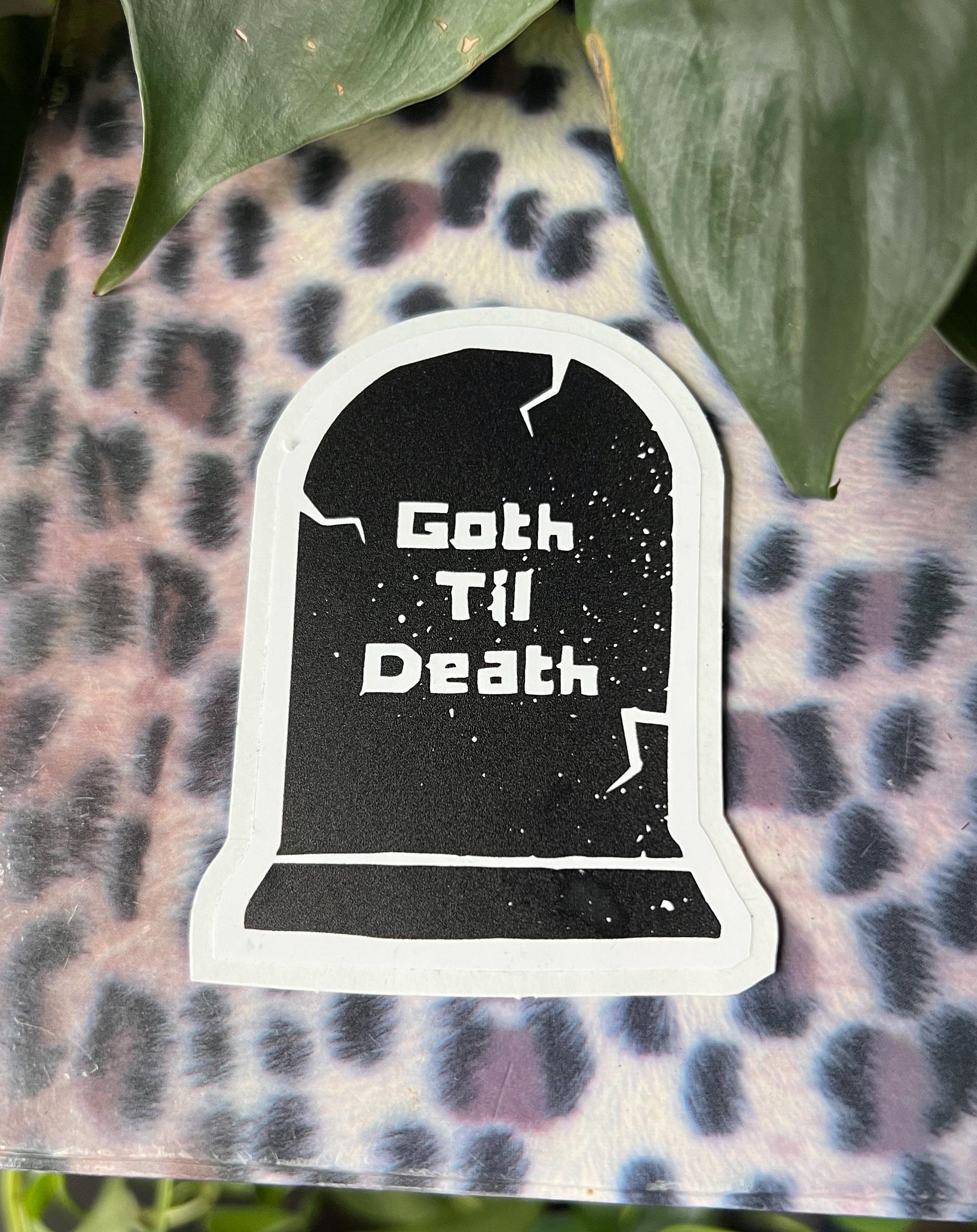 goth til death gothic vinyl stickers gravestone