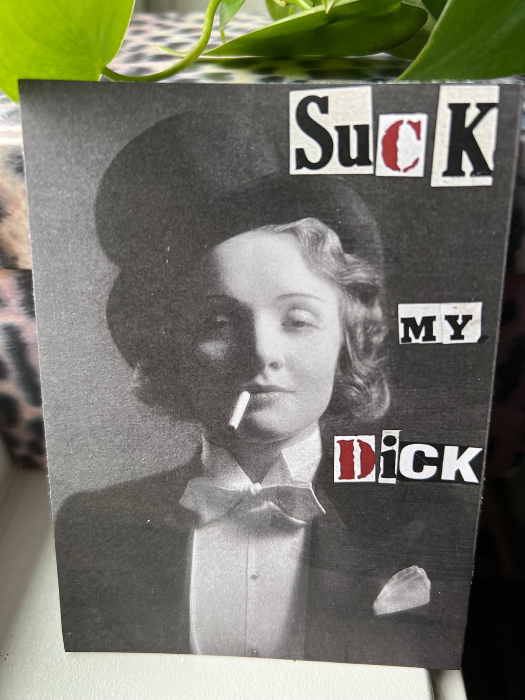 feminist punk wall art gothic art print goth home decor queer art suck my dick activist leftist wall art print black white and red decor