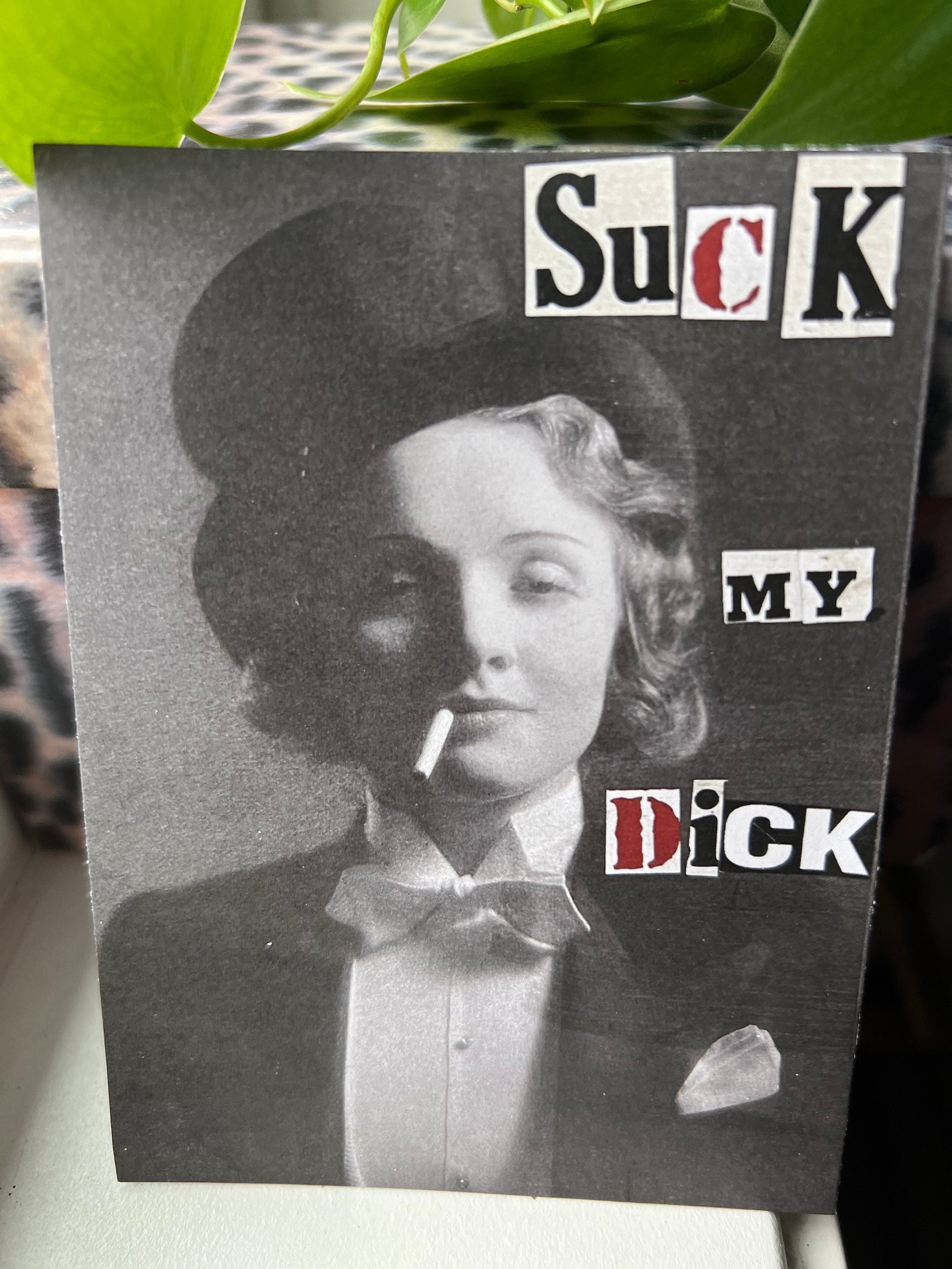 feminist punk wall art gothic art print goth home decor queer art suck my dick activist leftist wall art print black white and red decor