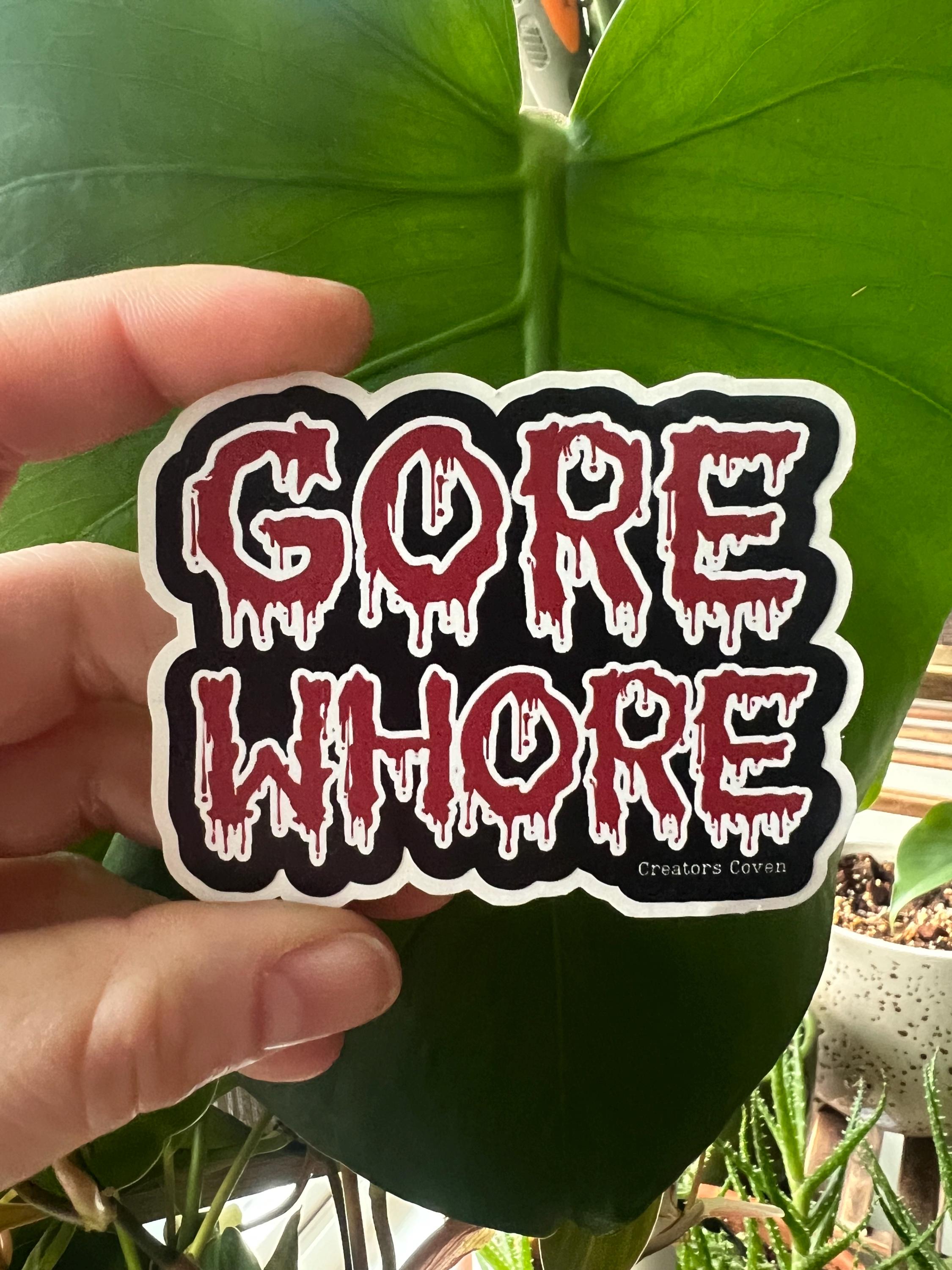Gore whore horror fan vinyl sticker