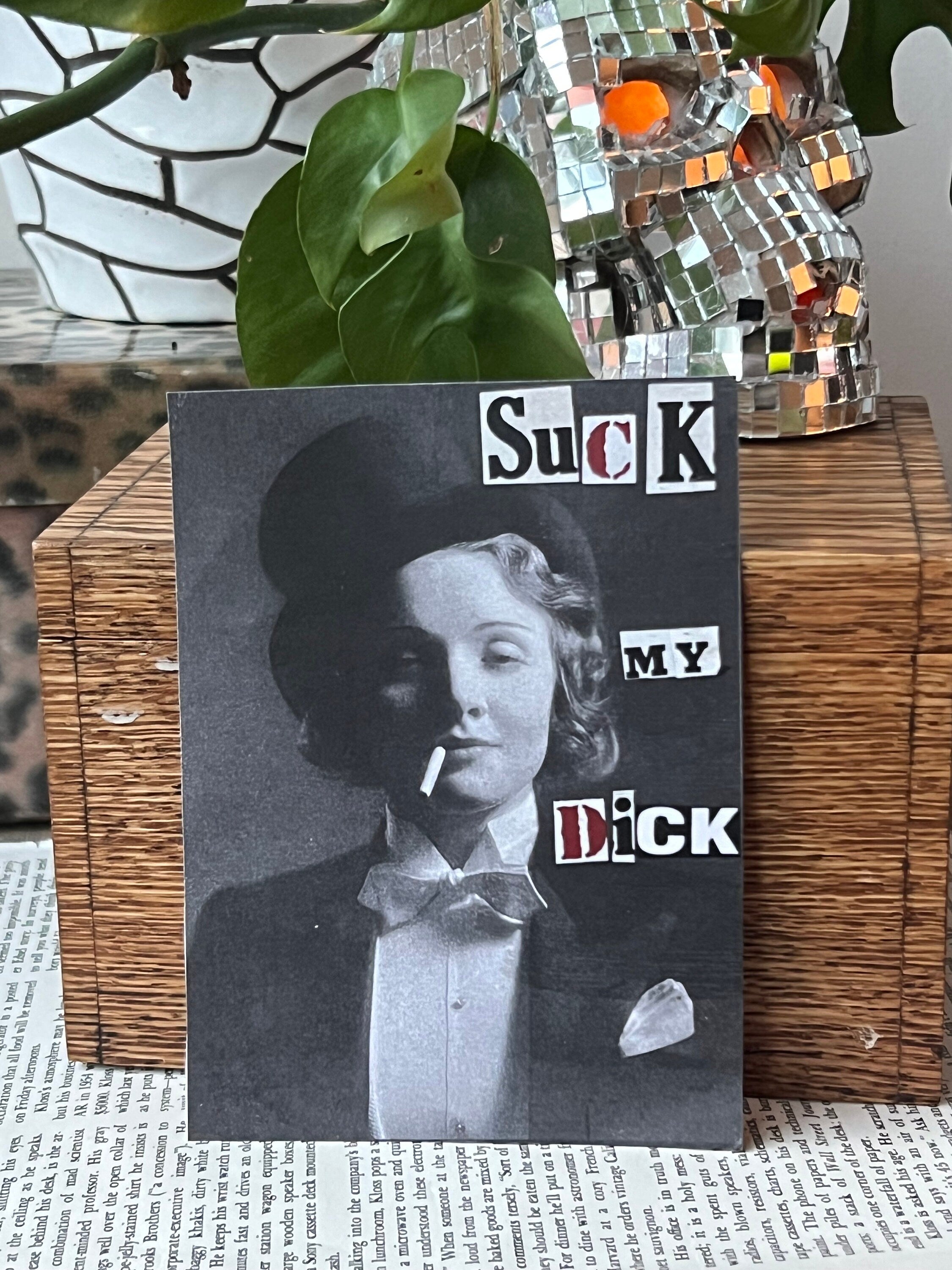 feminist punk wall art gothic art print goth home decor queer art suck my dick activist leftist wall art print black white and red decor