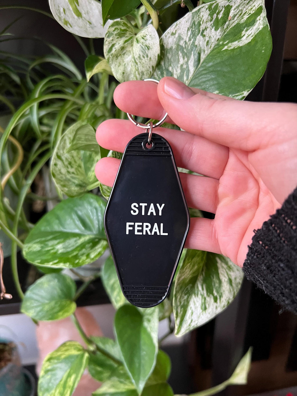 gothic keychain stay feral key chain anatomical key chain ribcage goth keyring punk accessories gothic accessories black and white edgy