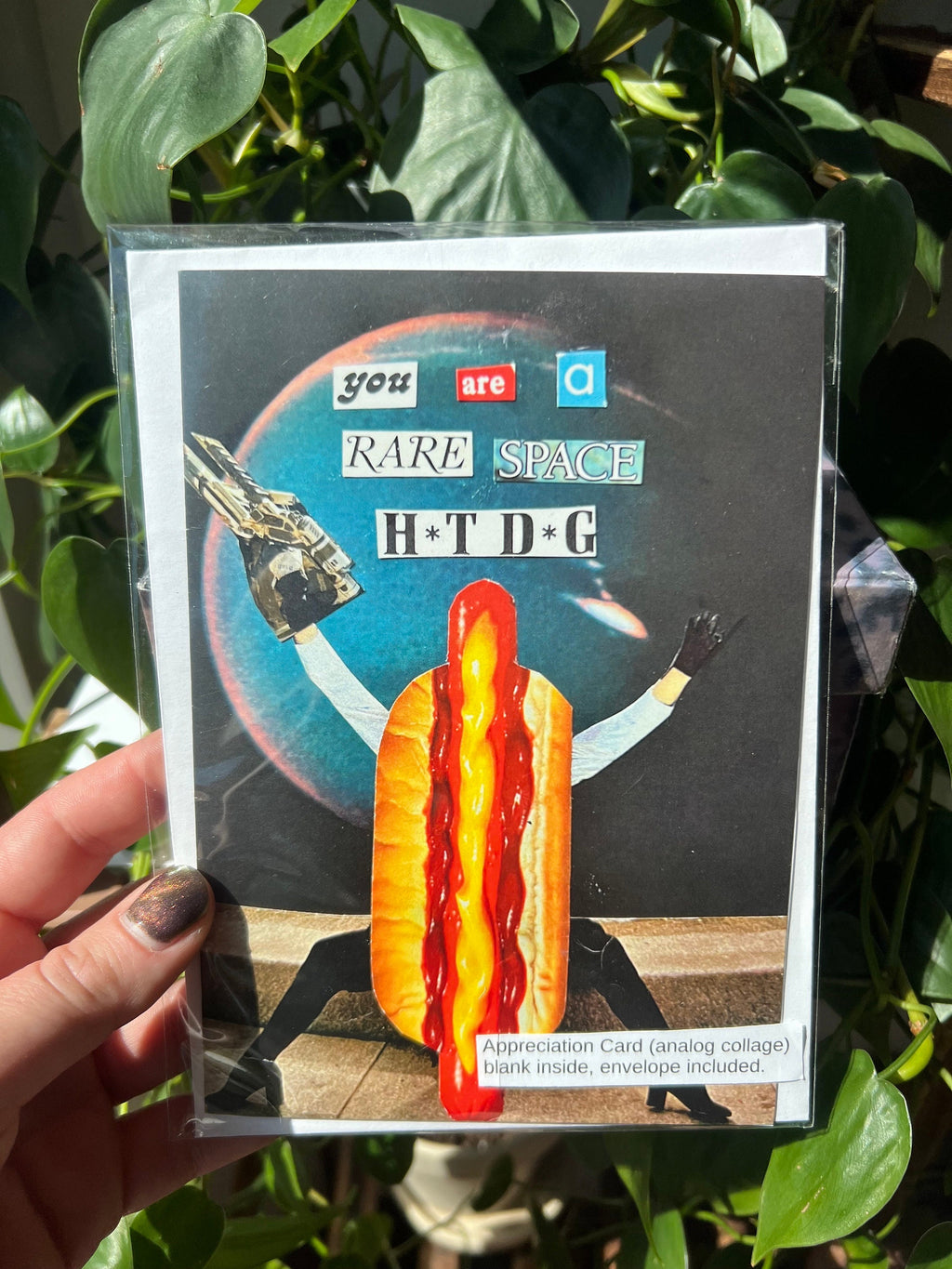 Appreciation Card "You are a Rare Space Hotdog" with envelope