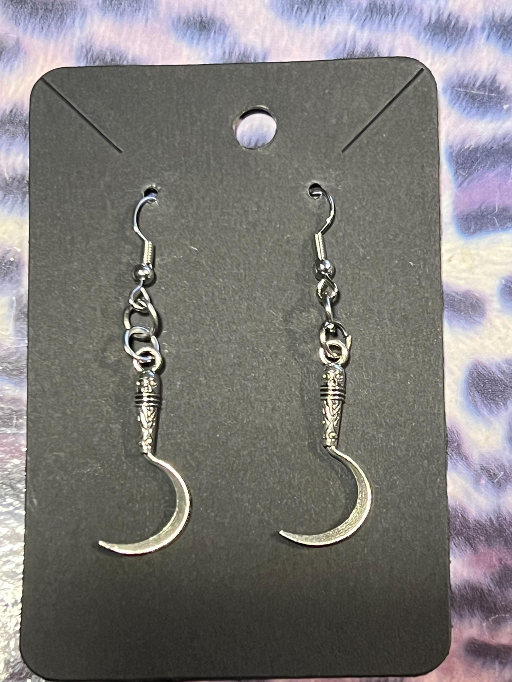 gothic scythe earrings punk jewelry grim reaper jewellery alternative stainless steel goth jewelry grim reaper dark accessories