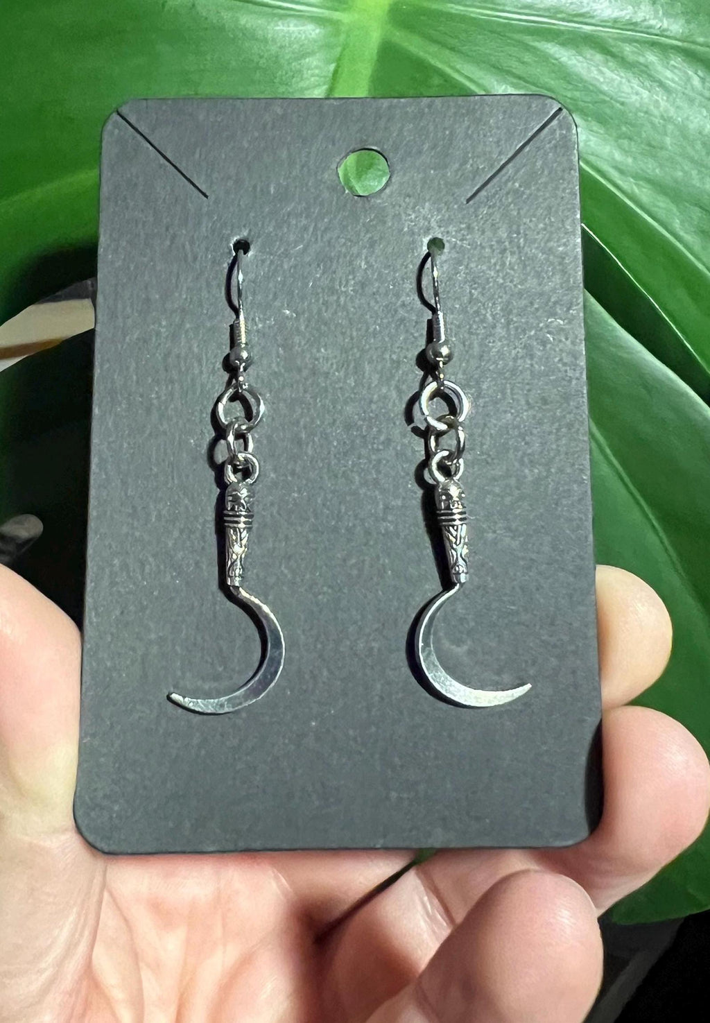 gothic scythe earrings punk jewelry grim reaper jewellery alternative stainless steel goth jewelry grim reaper dark accessories