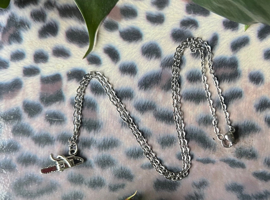 chainsaw necklace goth jewelry punk accessories gothic necklace stainless steel jewelry punk necklace miniature chainsaw jewelry
