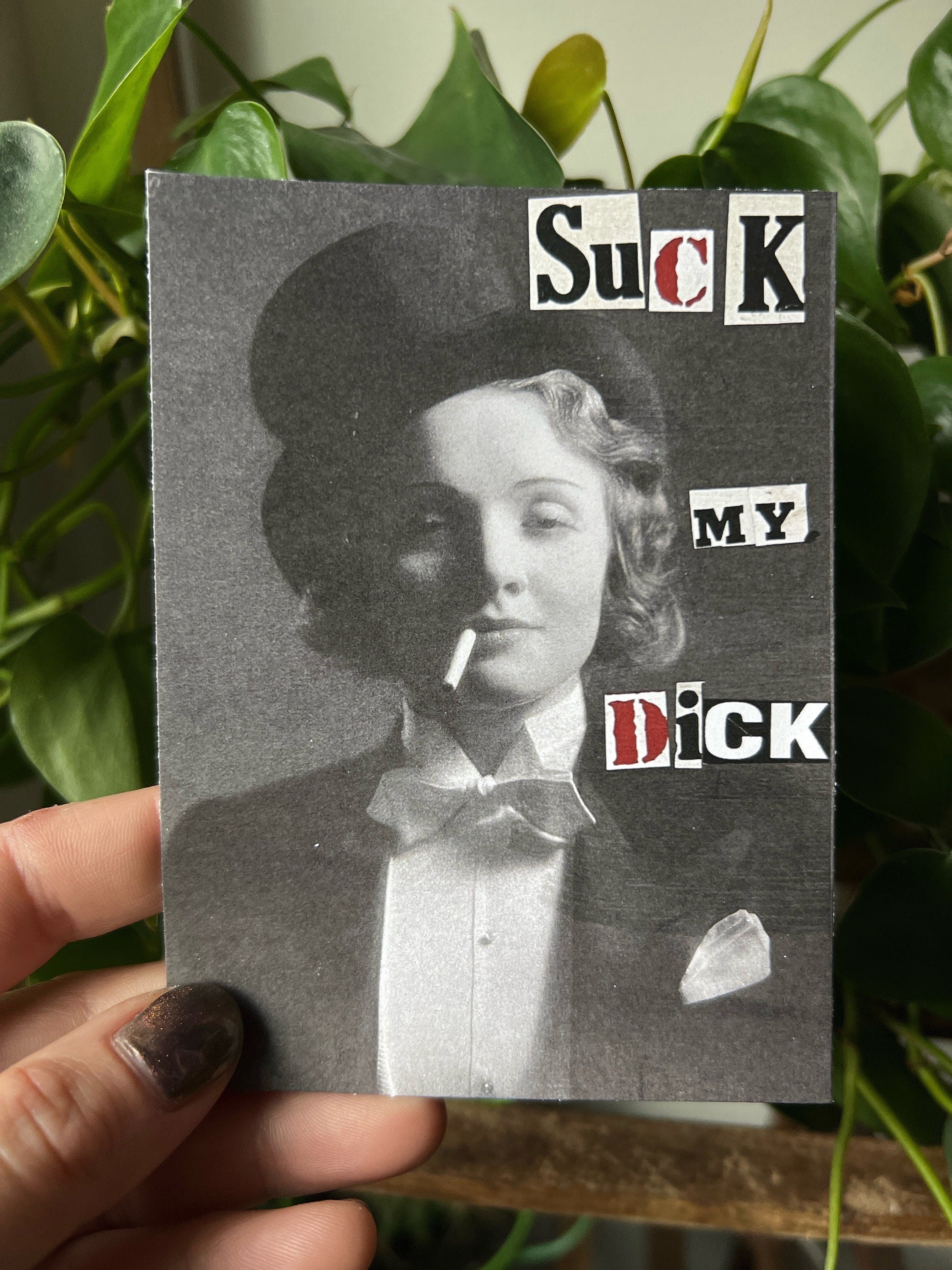 feminist punk wall art gothic art print goth home decor queer art suck my dick activist leftist wall art print black white and red decor