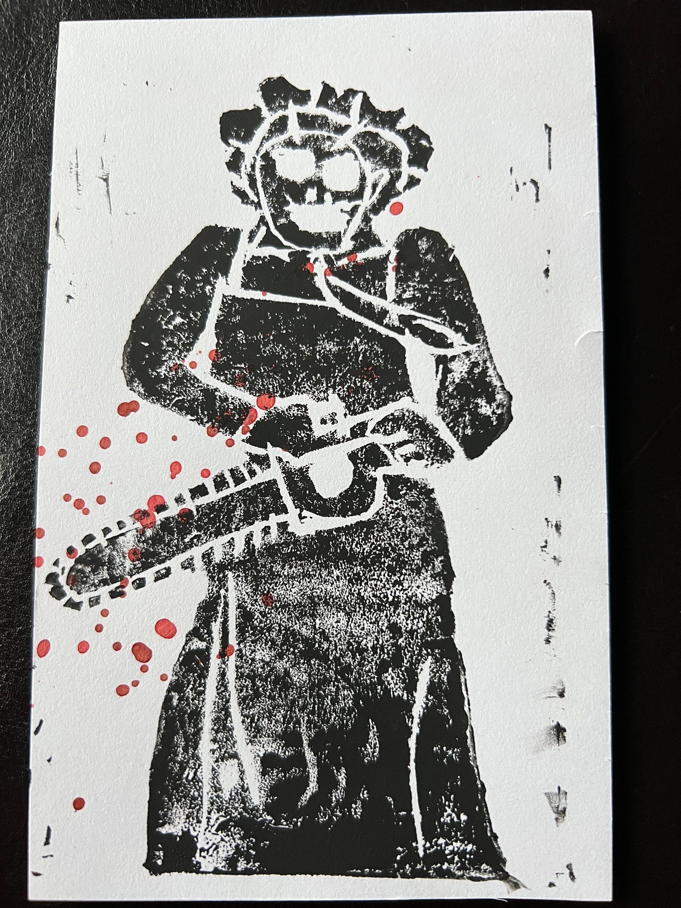 Texas Chainsaw Massacre Lino Print Horror Home Decor