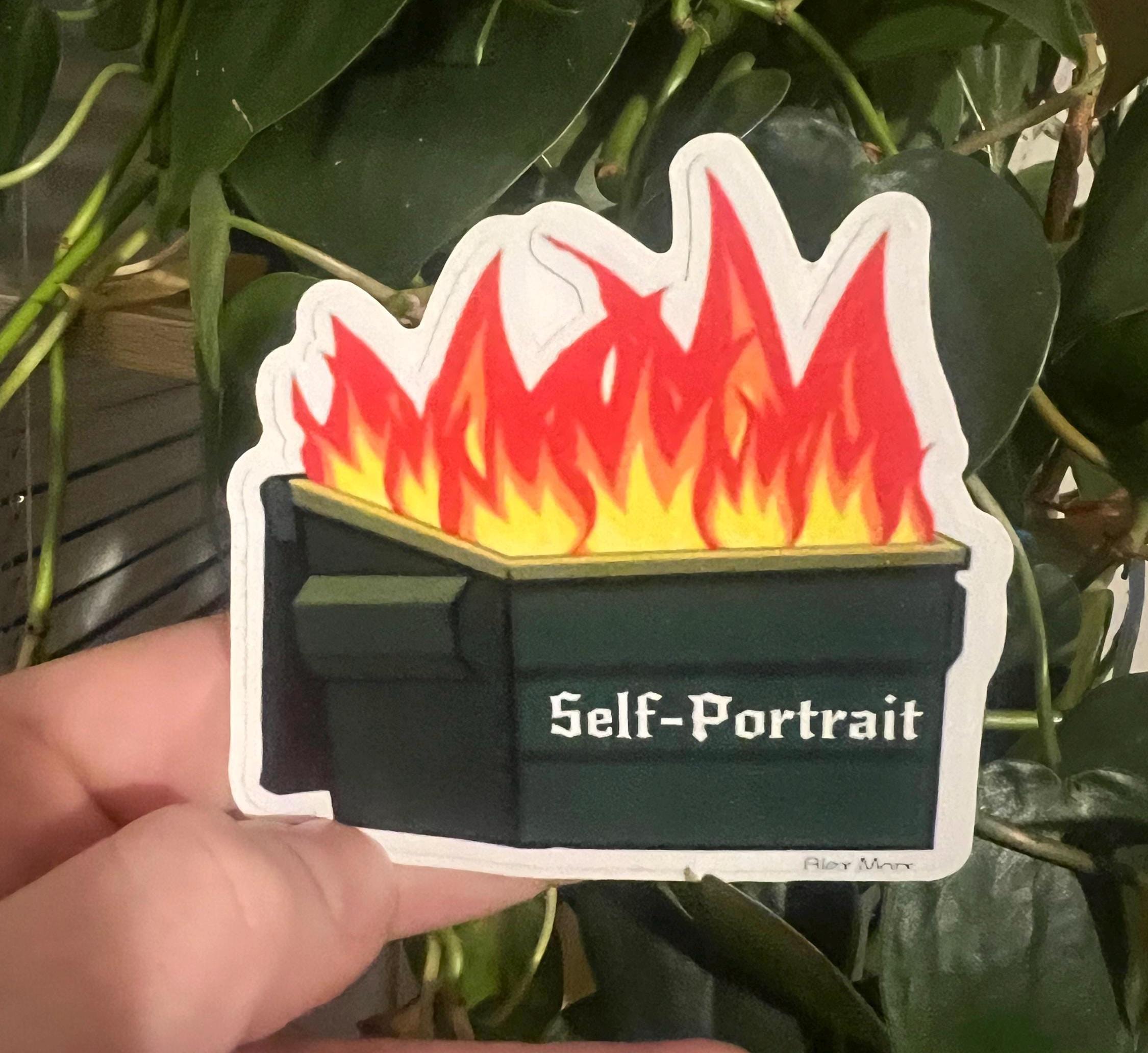 dark humor funny stickers dumpster fire decals funny bumper stickers laptop stickers queer punk decal stickers weird stickers waterproof