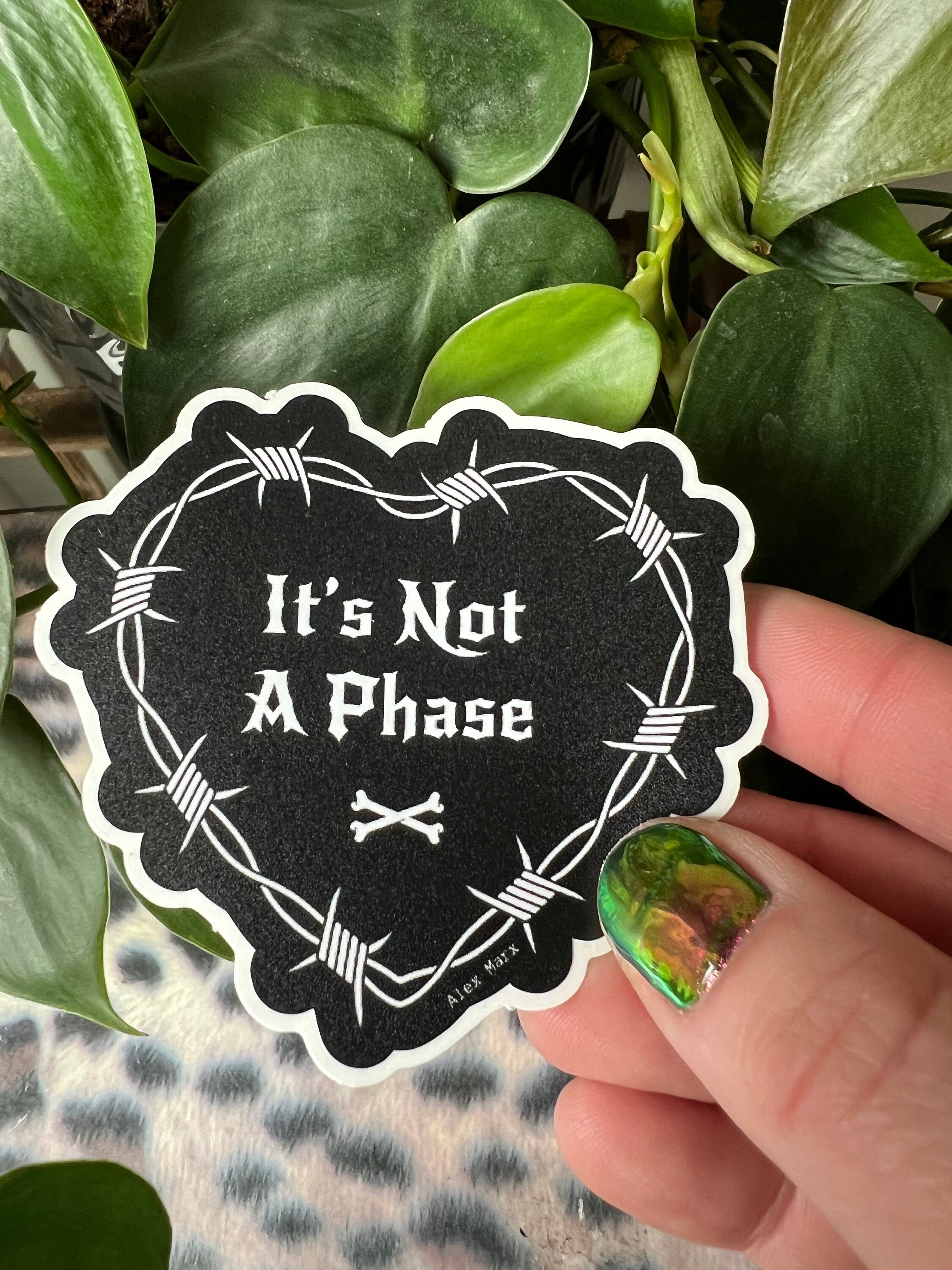 gothic heart stickers goth decals it’s not a phase sticker barbed wire sticker