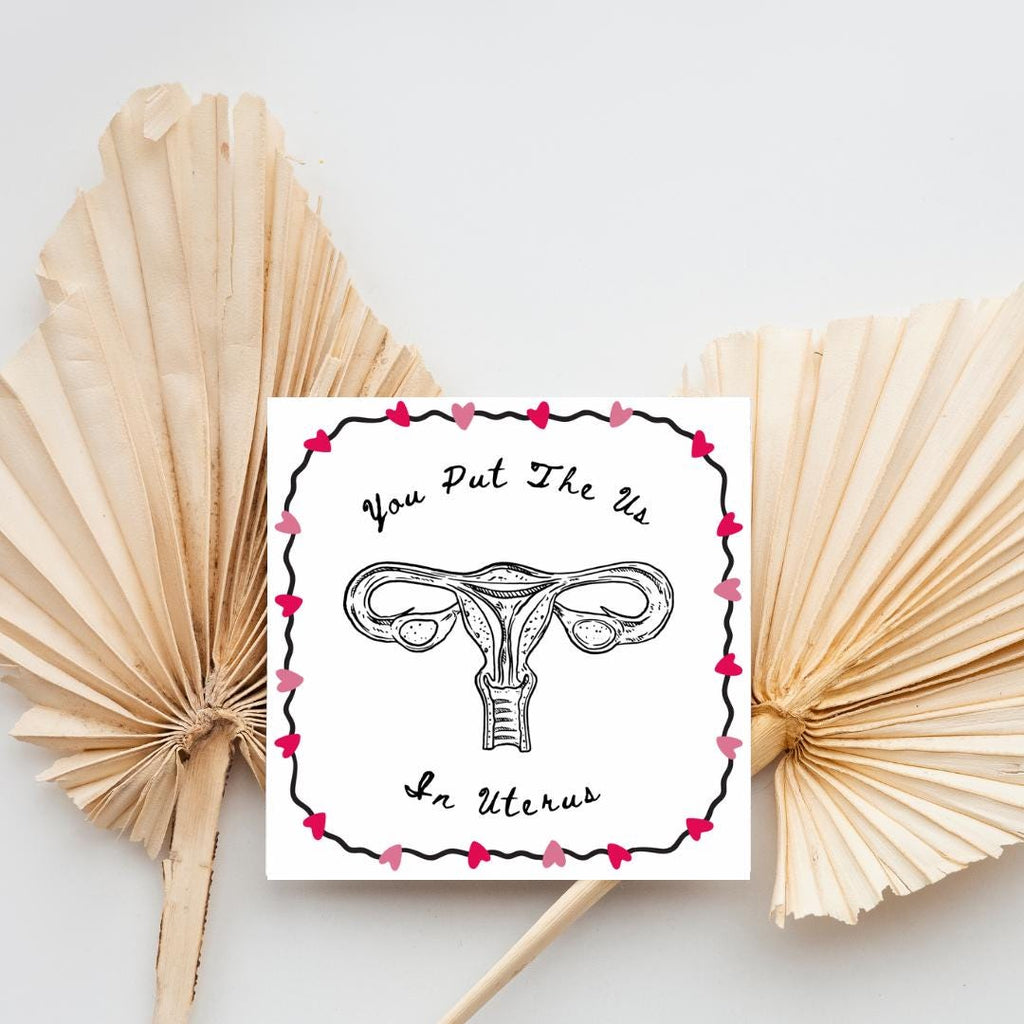 You put the Us in Uterus greeting card with envelope