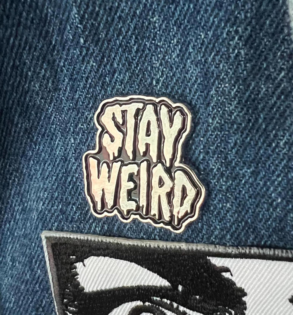 goth pins punk accessories “stay weird” gothic pins and badges grunge pins punk the cramps weird accessories