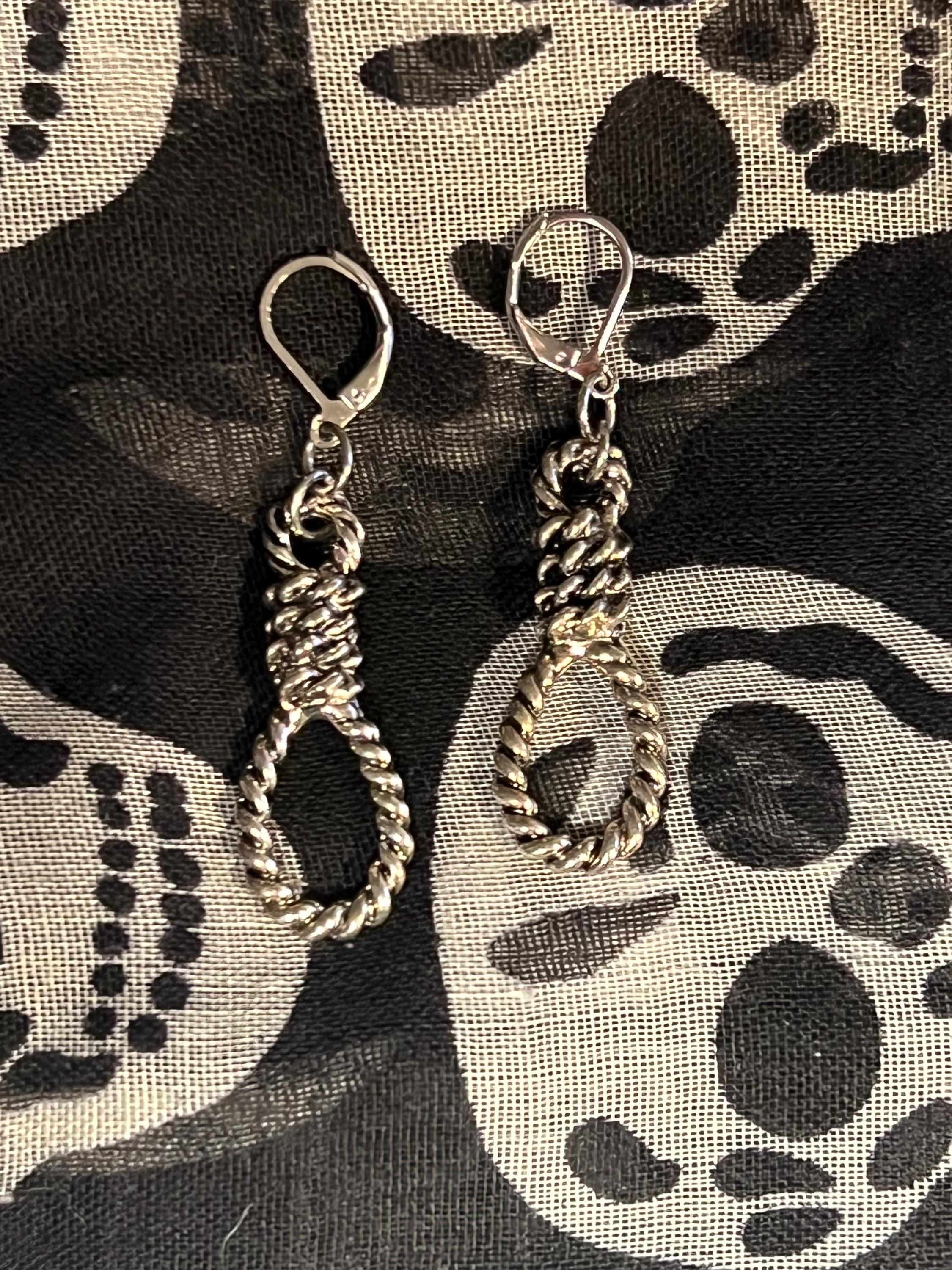 gothic earrings goth jewelry punk earrings goth jewellery noose earrings gothic accessories grunge