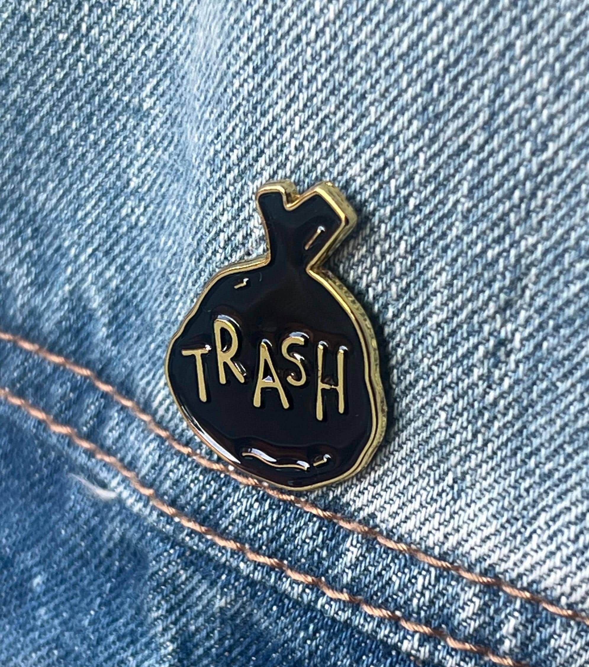 goth pins punk badges trash bag enamel pins funny pinback buttons emo garbage pin grunge accessories queer pin pins