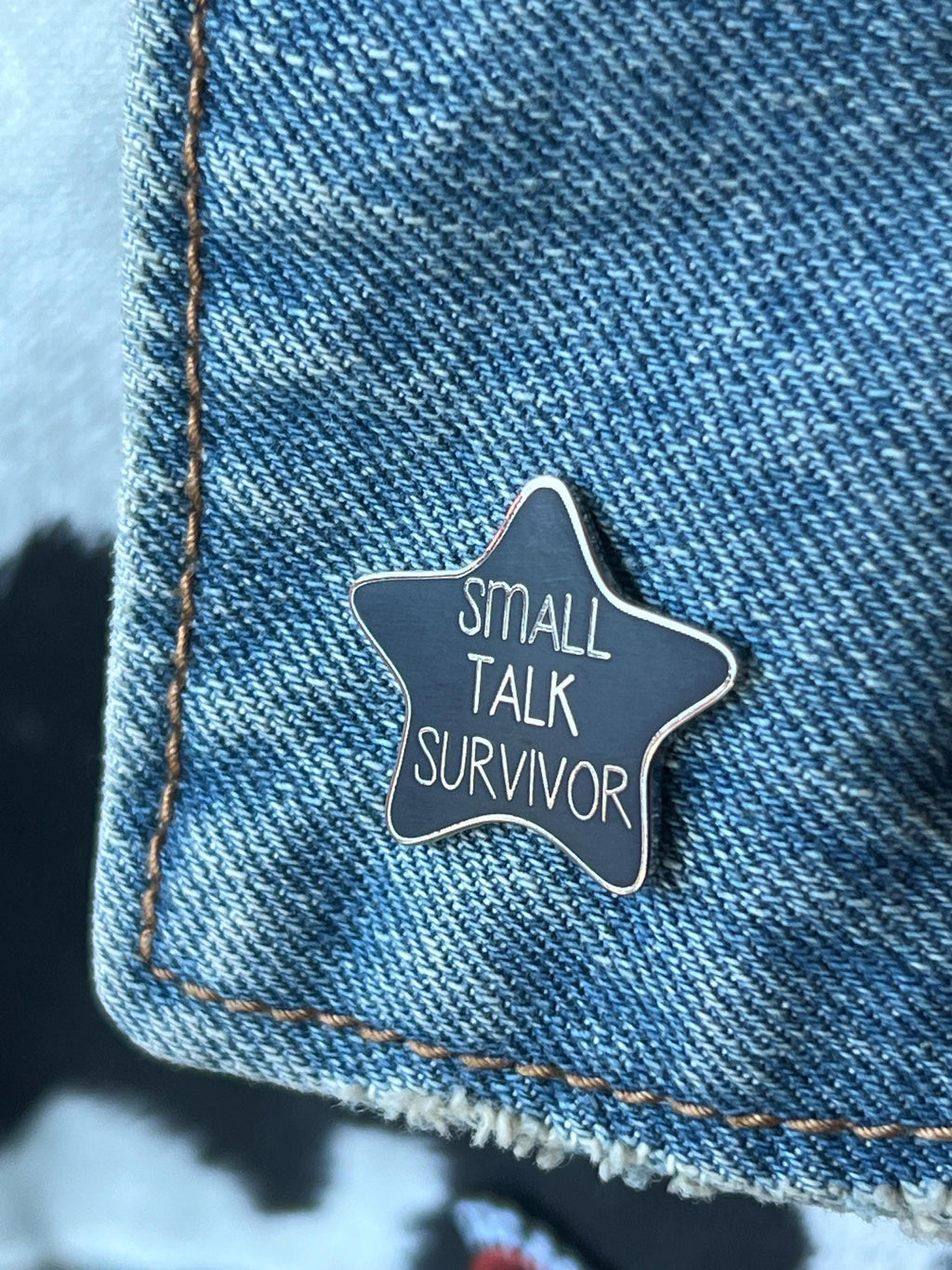 introvert goth pins and badges star enamel pins punk accessories gothic pinback buttons small talk survivor black star introvert gift dark