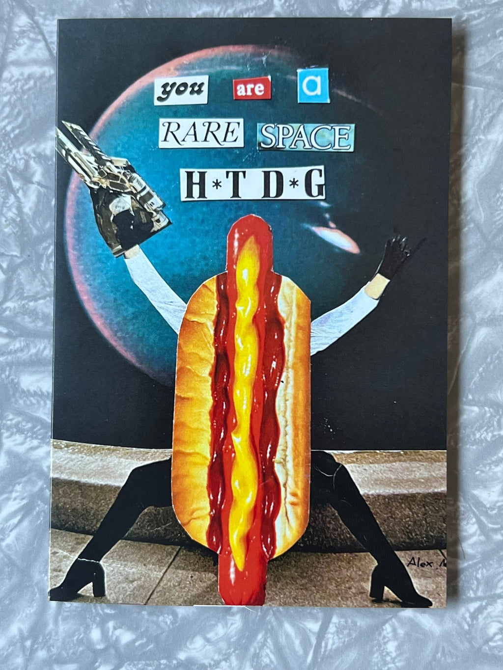 Appreciation Card "You are a Rare Space Hotdog" with envelope