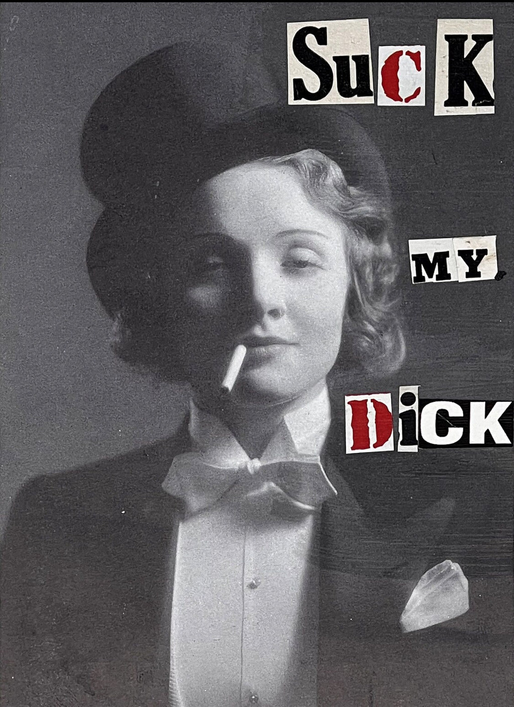 feminist punk wall art gothic art print goth home decor queer art suck my dick activist leftist wall art print black white and red decor