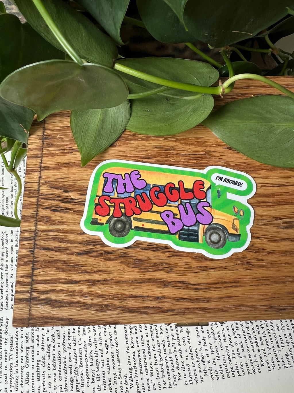 The Struggle Bus Vinyl Sticker Mental Health