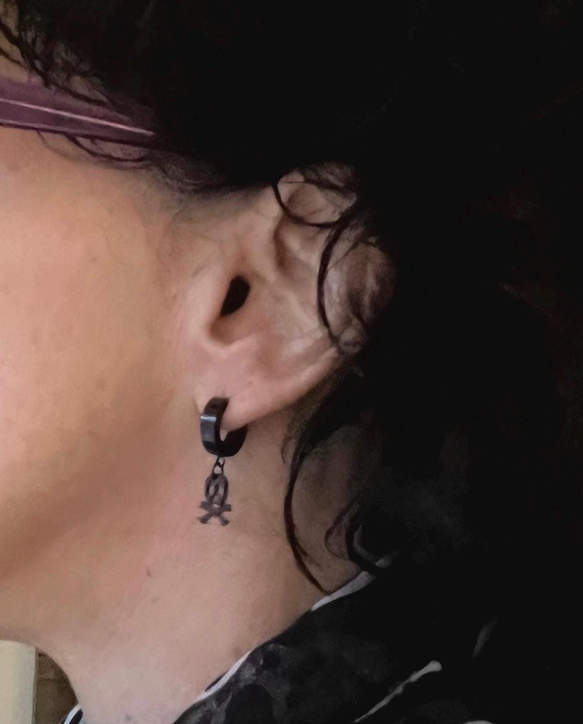 gothic skull huggie earrings goth horror accessories dark earrings punk earrings goth stainless steel earrings punk jewelry