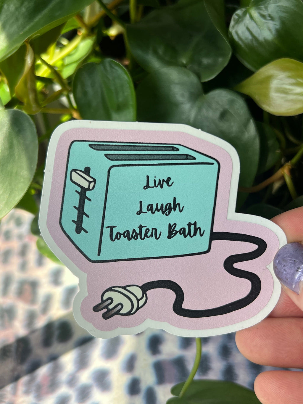 Live Laugh Toaster Bath vinyl sticker