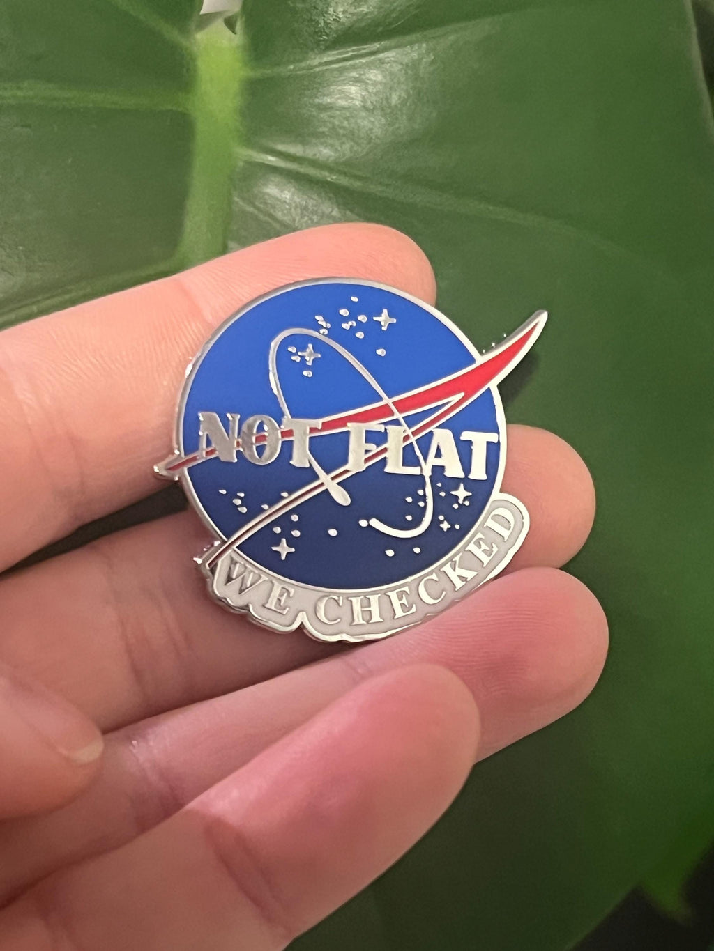 funny pins space badges punk pins nasa enamel pin science astronaut pin science gift not flat we checked hard enamel pins Earth button